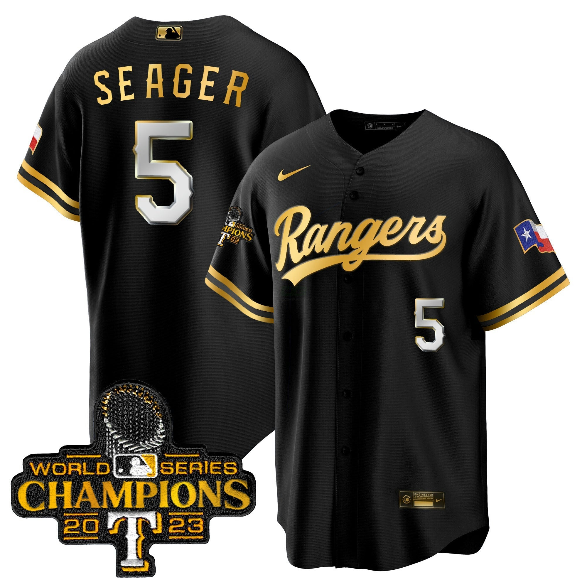 Camisa MLB Men’s Texas 2023 World Series Champions Cool Base Jersey V3