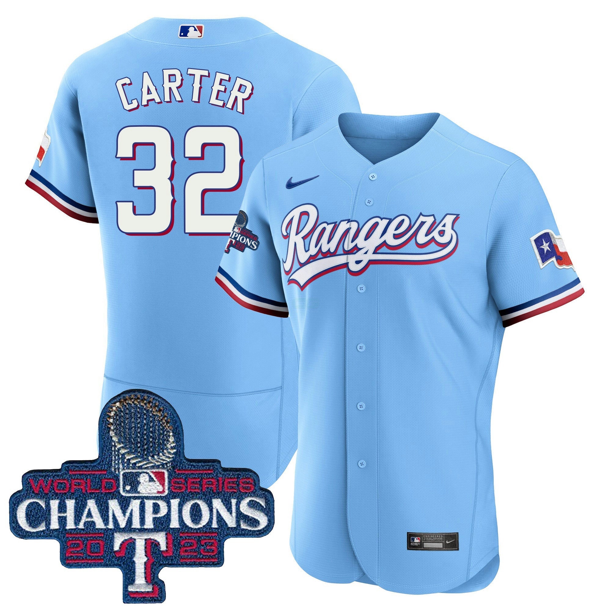 Camisa MLB Men’s Texas 2023 World Series Champions Flex Base Jersey V3