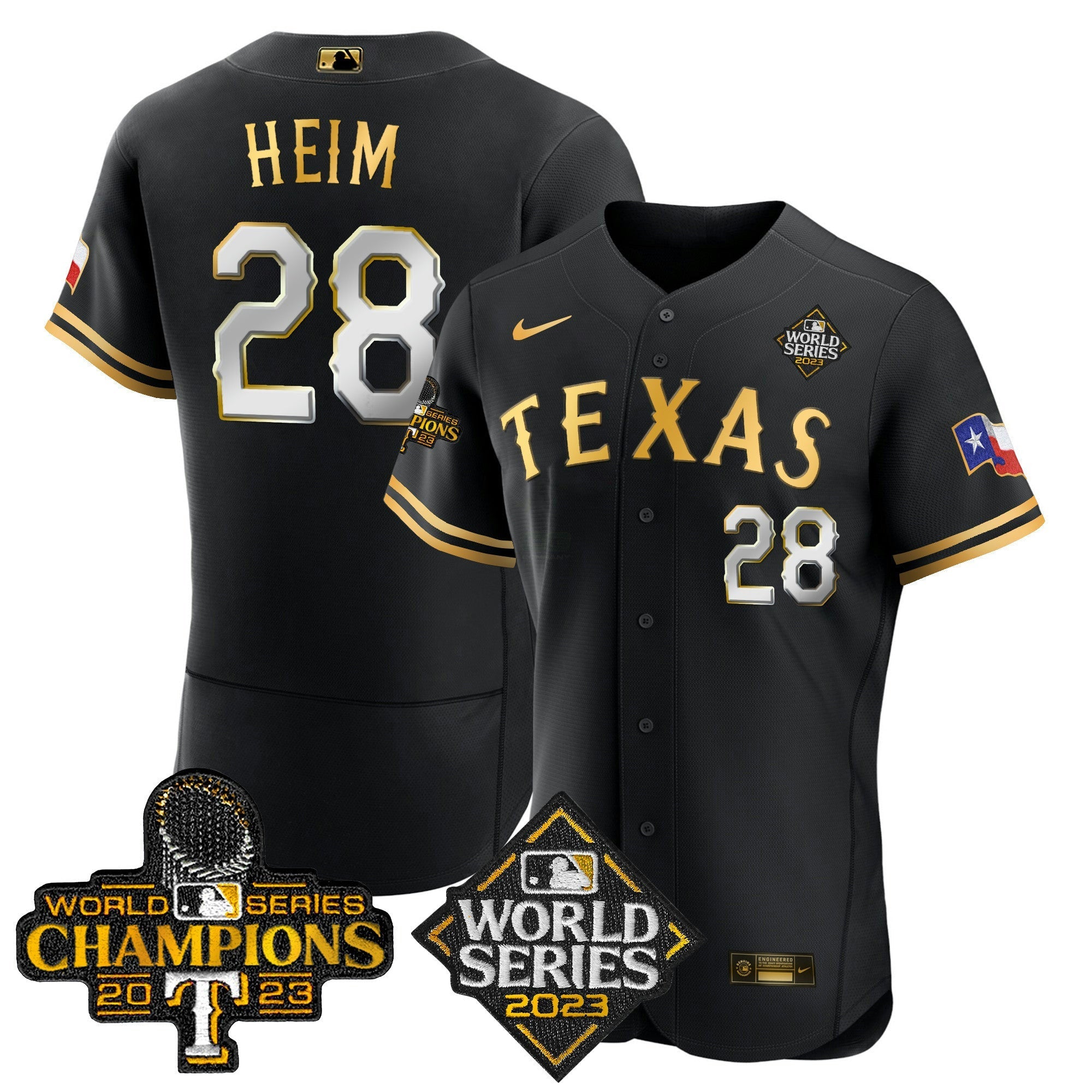 Camisa MLB Men’s Texas 2023 World Series Champions Flex Base Jersey V4