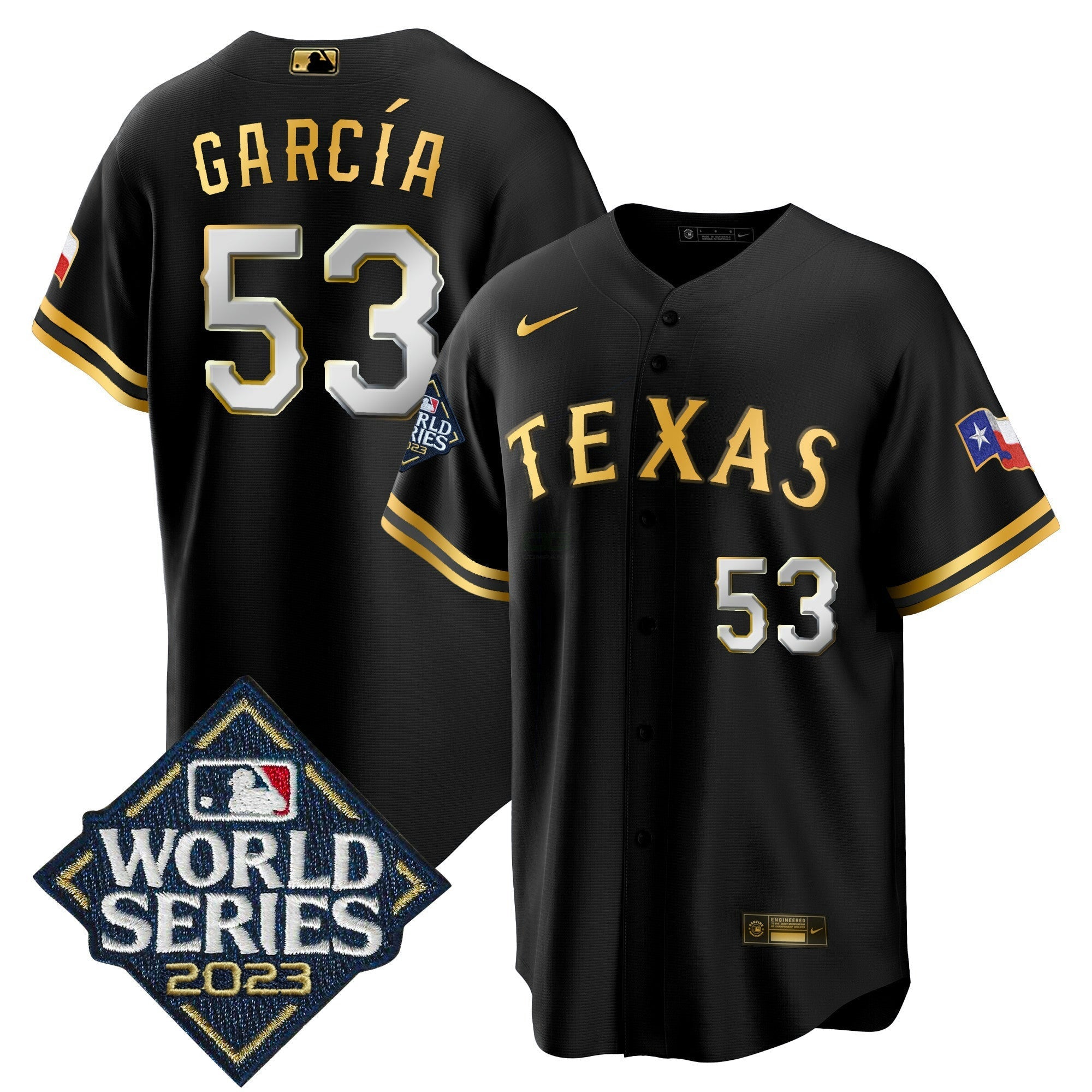 Camisa MLB Men’s Texas 2023 World Series Cool Base Jersey