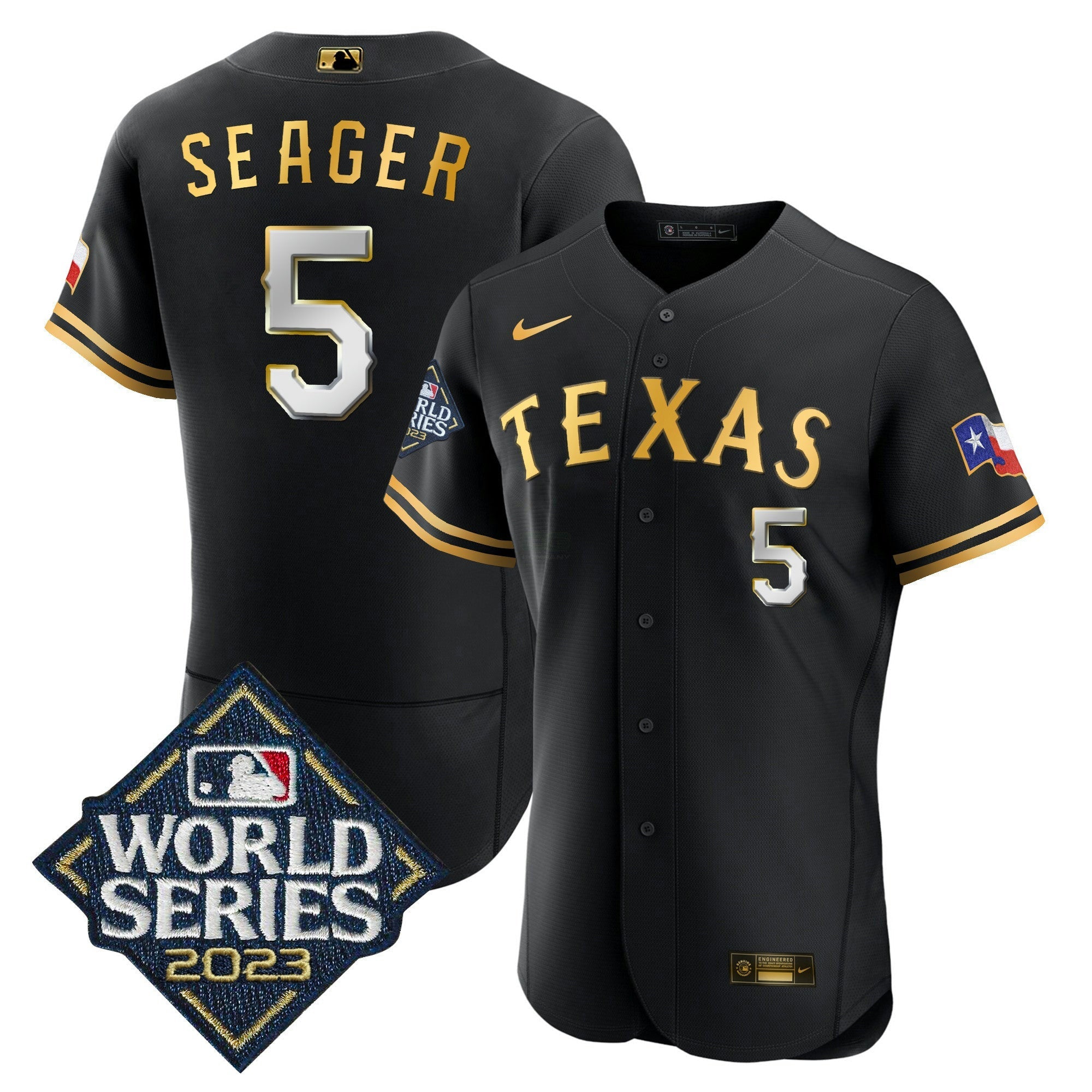 Camisa MLB Men’s Texas 2023 World Series Flex Base Jersey