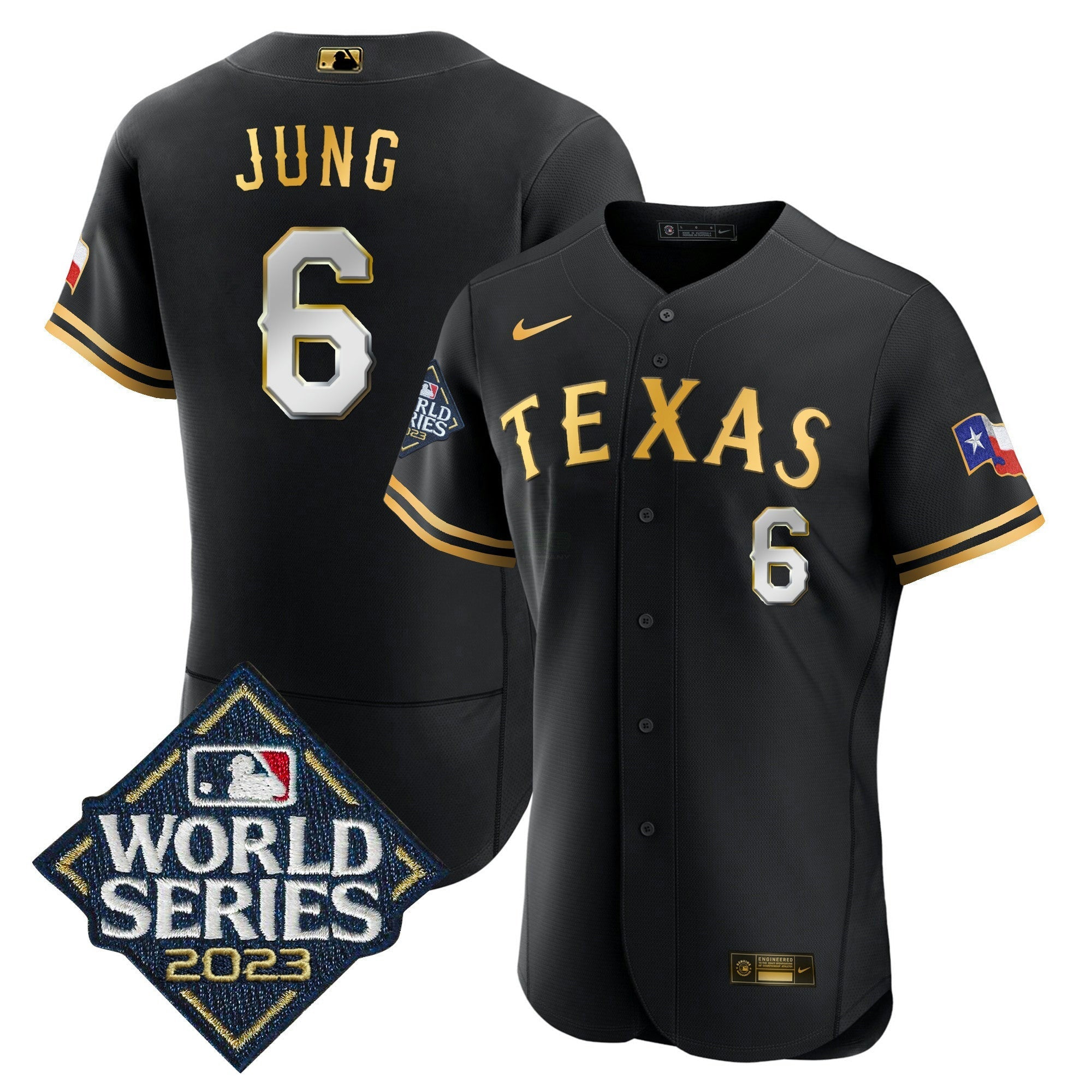 Camisa MLB Men’s Texas 2023 World Series Flex Base Jersey