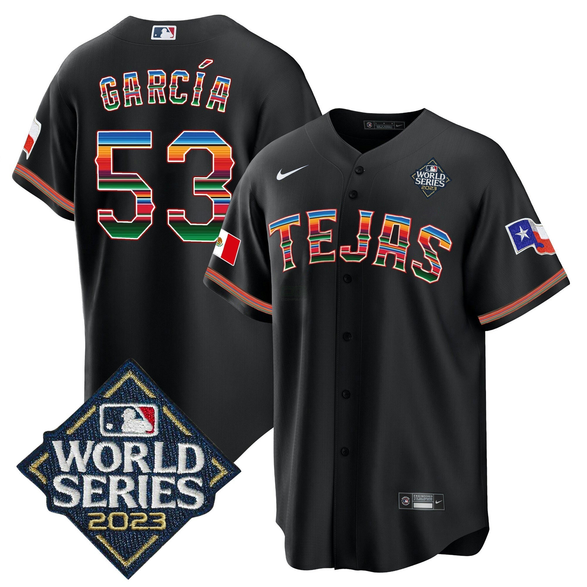 Camisa MLB Men’s Texas 2023 World Series Mexico Jersey
