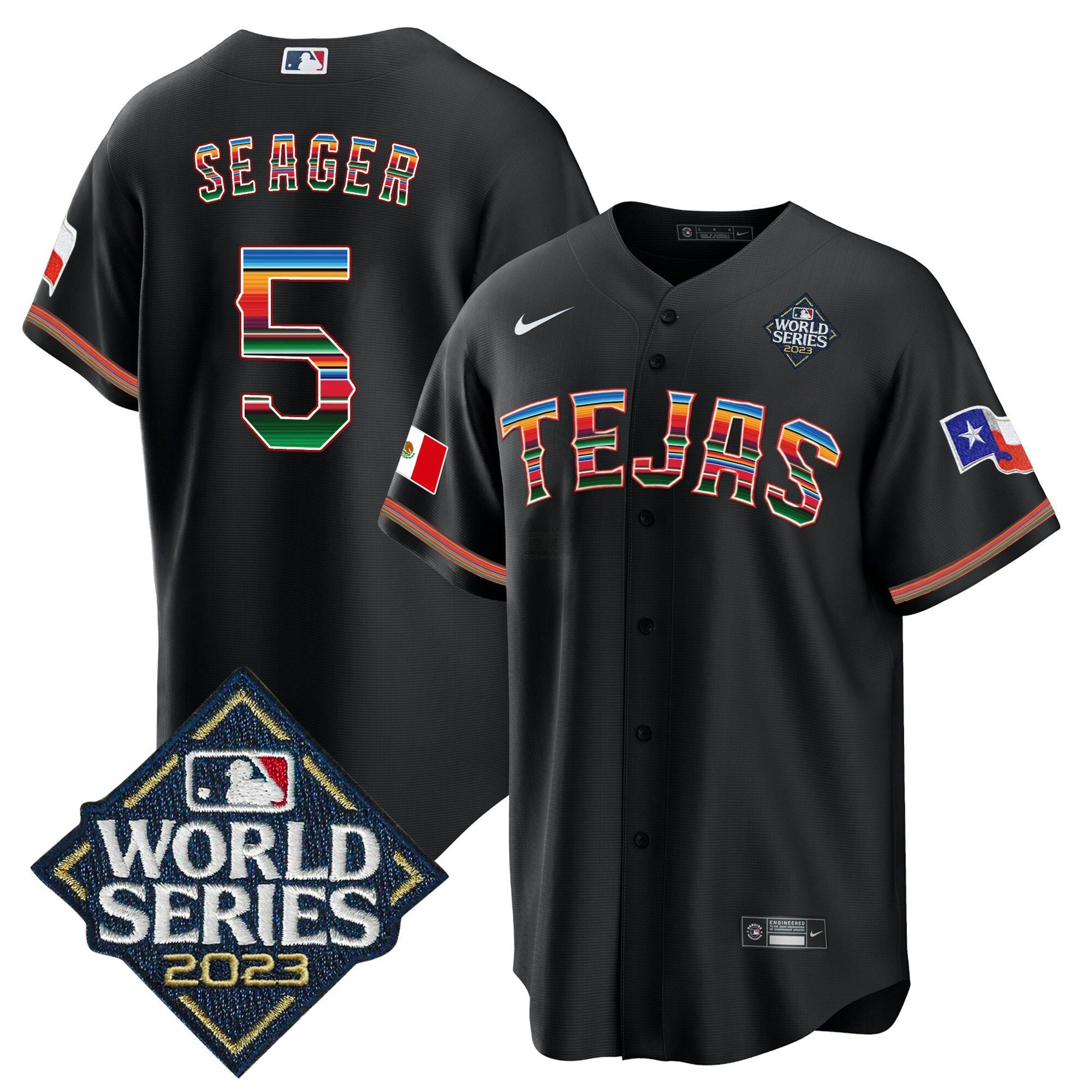 Camisa MLB Men’s Texas 2023 World Series Mexico Jersey