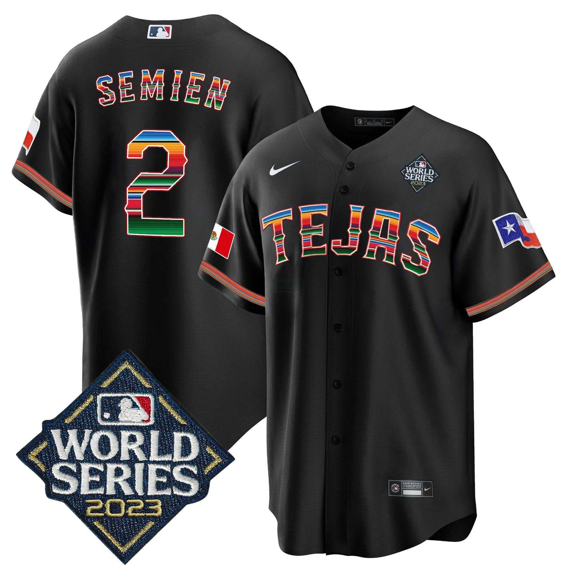 Camisa MLB Men’s Texas 2023 World Series Mexico Jersey