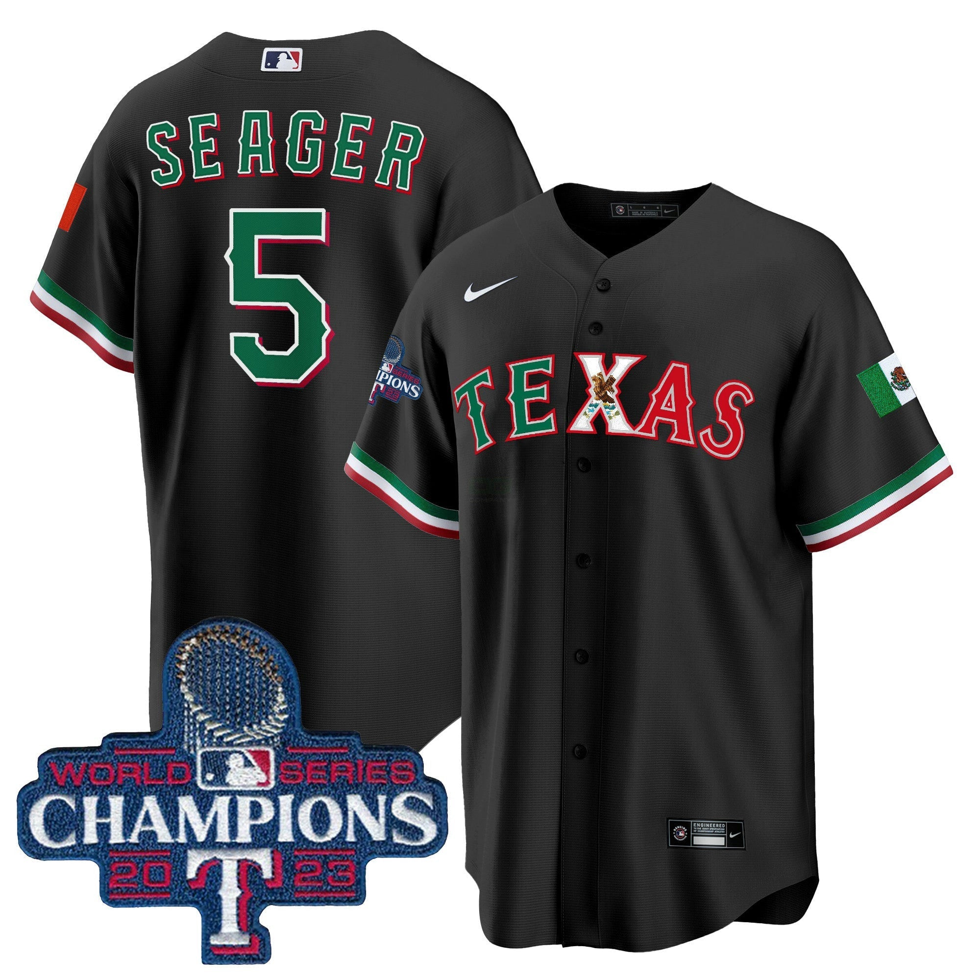 Camisa MLB Men’s Texas Mexico 2023 World Series Champions Jersey