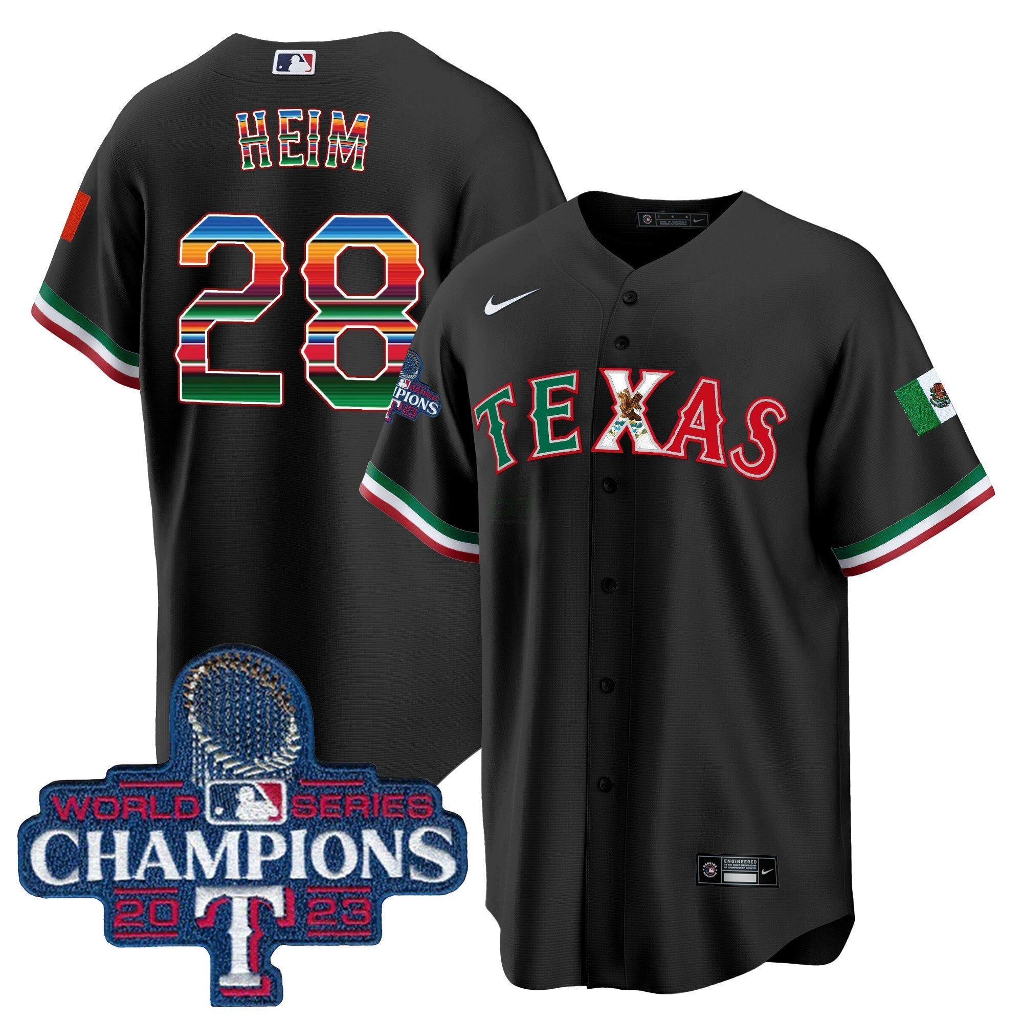 Camisa MLB Men’s Texas Mexico 2023 World Series Champions Jersey V2
