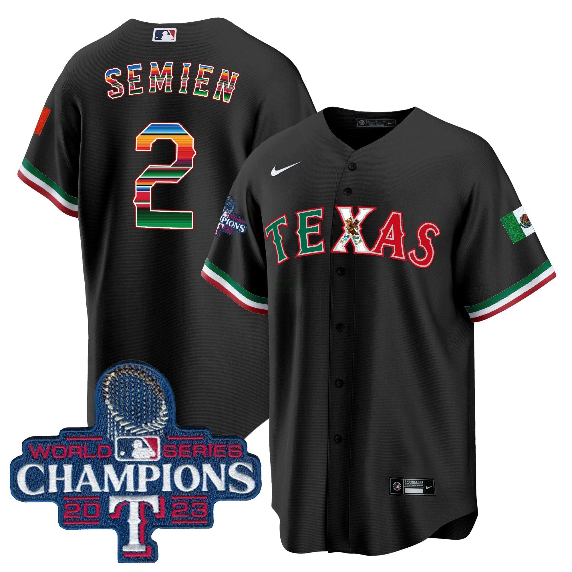 Camisa MLB Men’s Texas Mexico 2023 World Series Champions Jersey V2