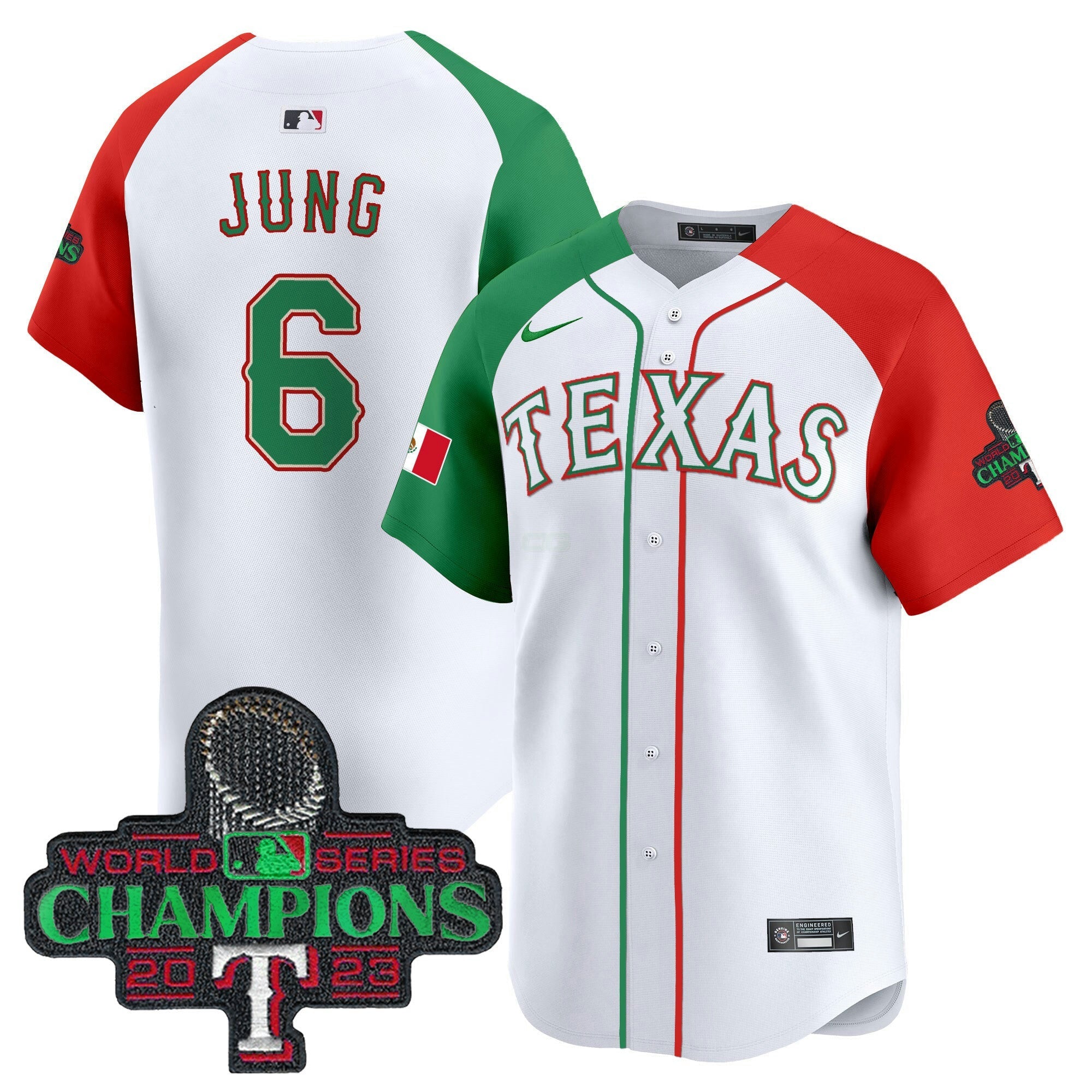 Camisa MLB Men’s Texas Mexico Champions Patch Vapor Premier Limited Jersey