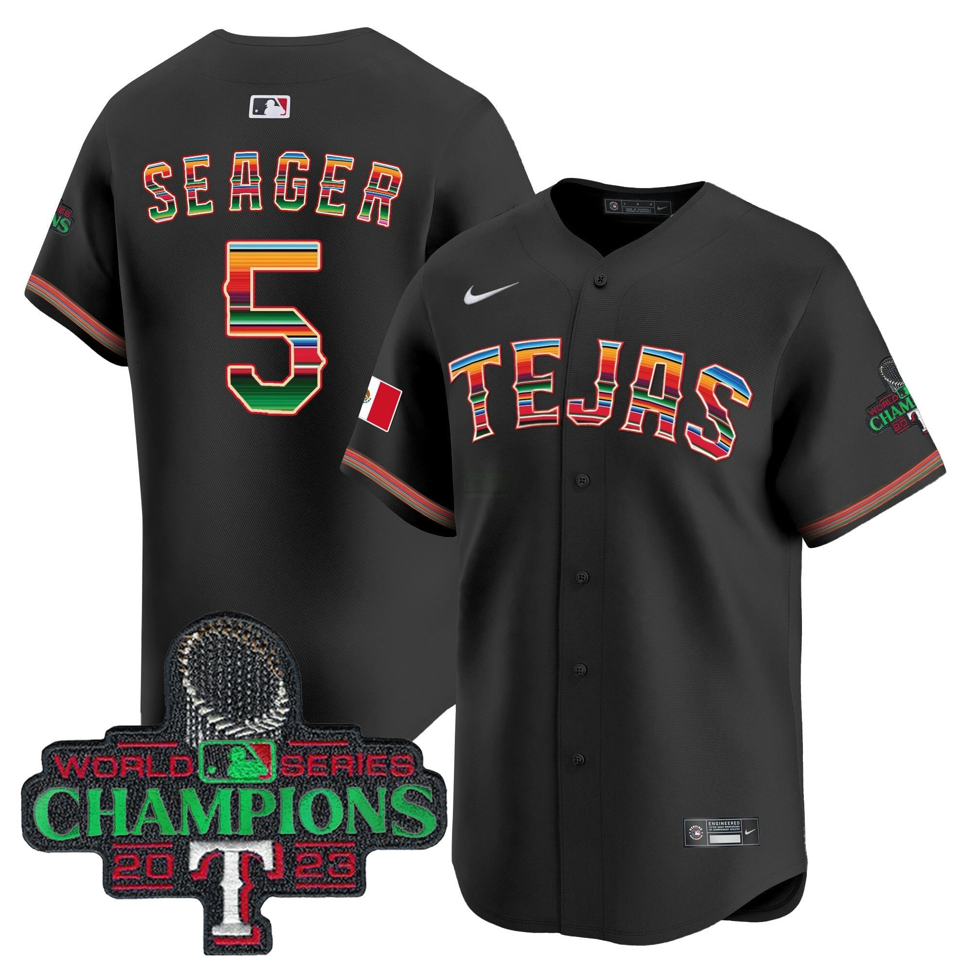 Camisa MLB Men’s Texas Mexico Champions Patch Vapor Premier Limited Jersey