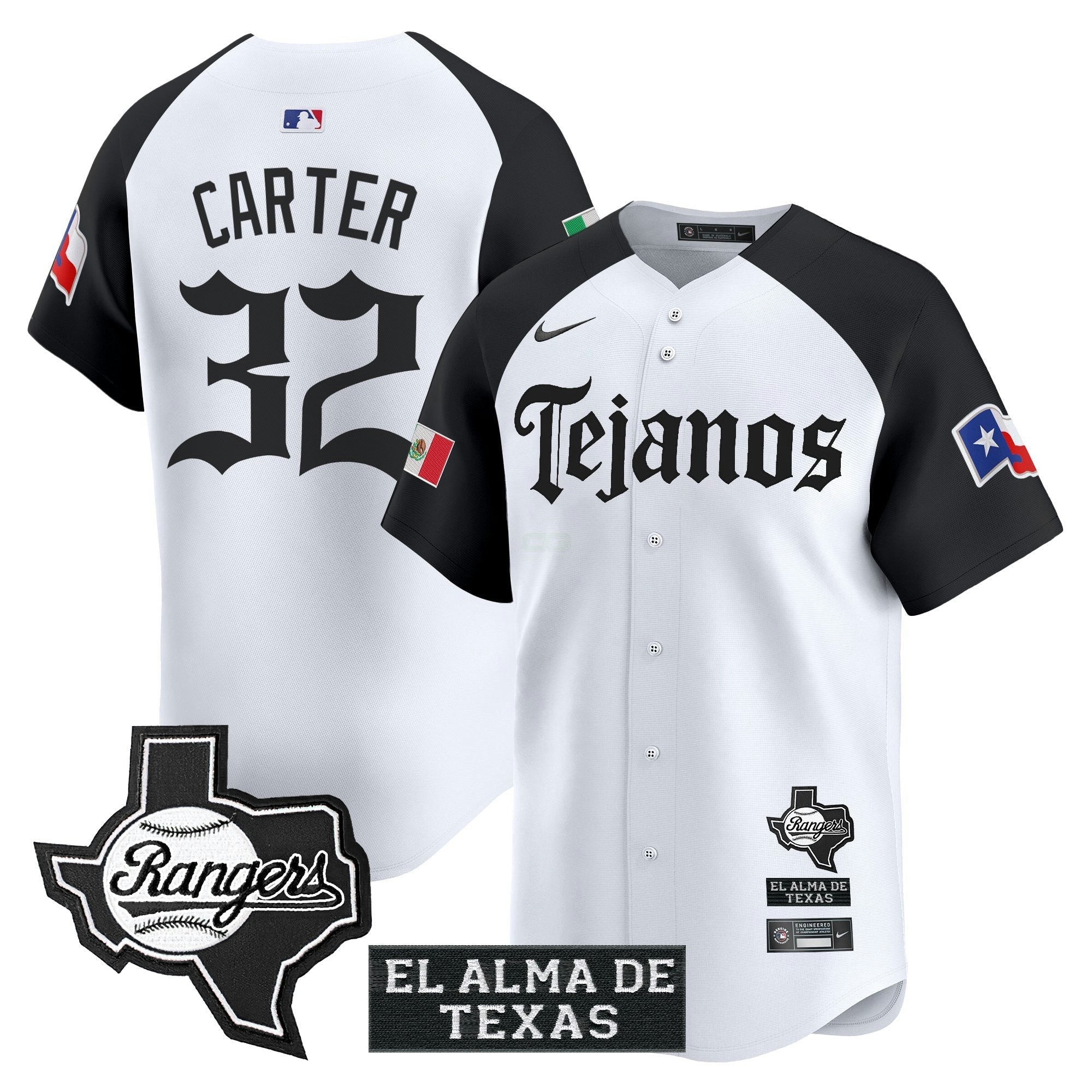Camisa MLB Men’s Texas Mexico Tejano Barrio Style Vapor Premier Limited Jersey