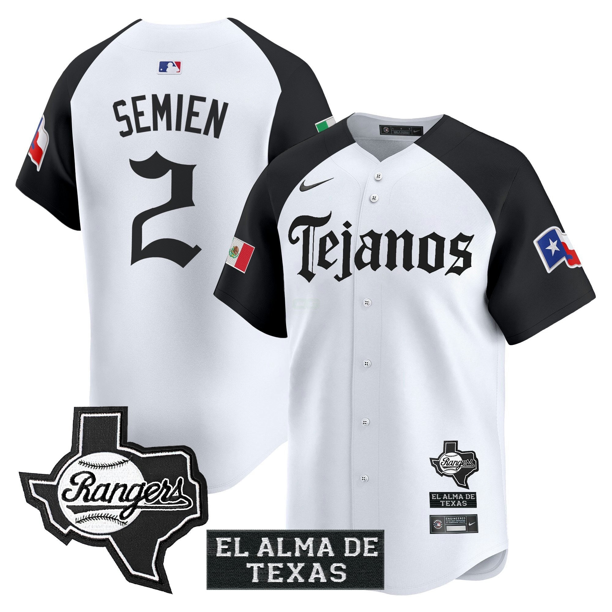 Camisa MLB Men’s Texas Mexico Tejano Barrio Style Vapor Premier Limited Jersey