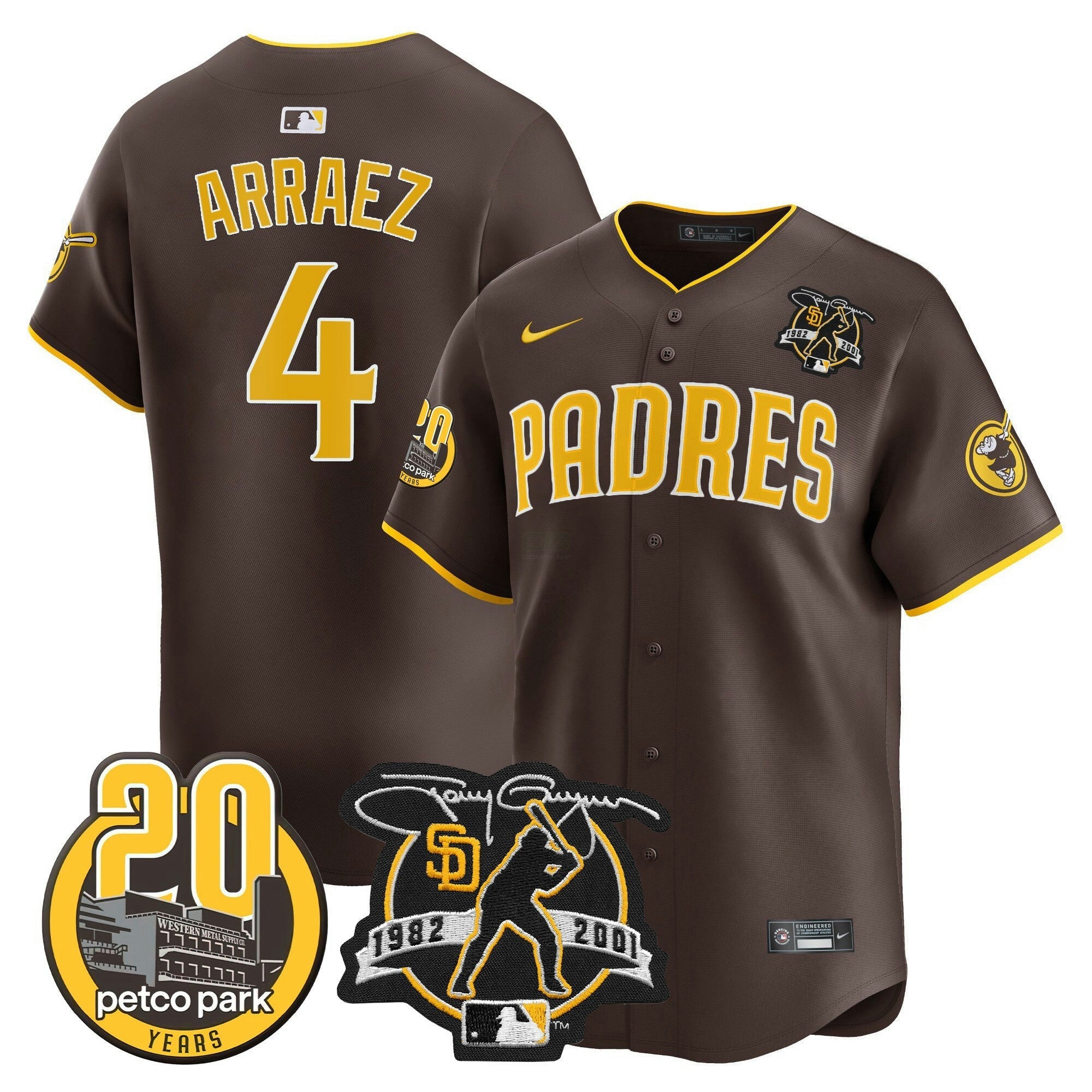Camisa MLB Men’s Tony Gwynn & Petco Park 20th Patch Vapor Premier Limited Jersey