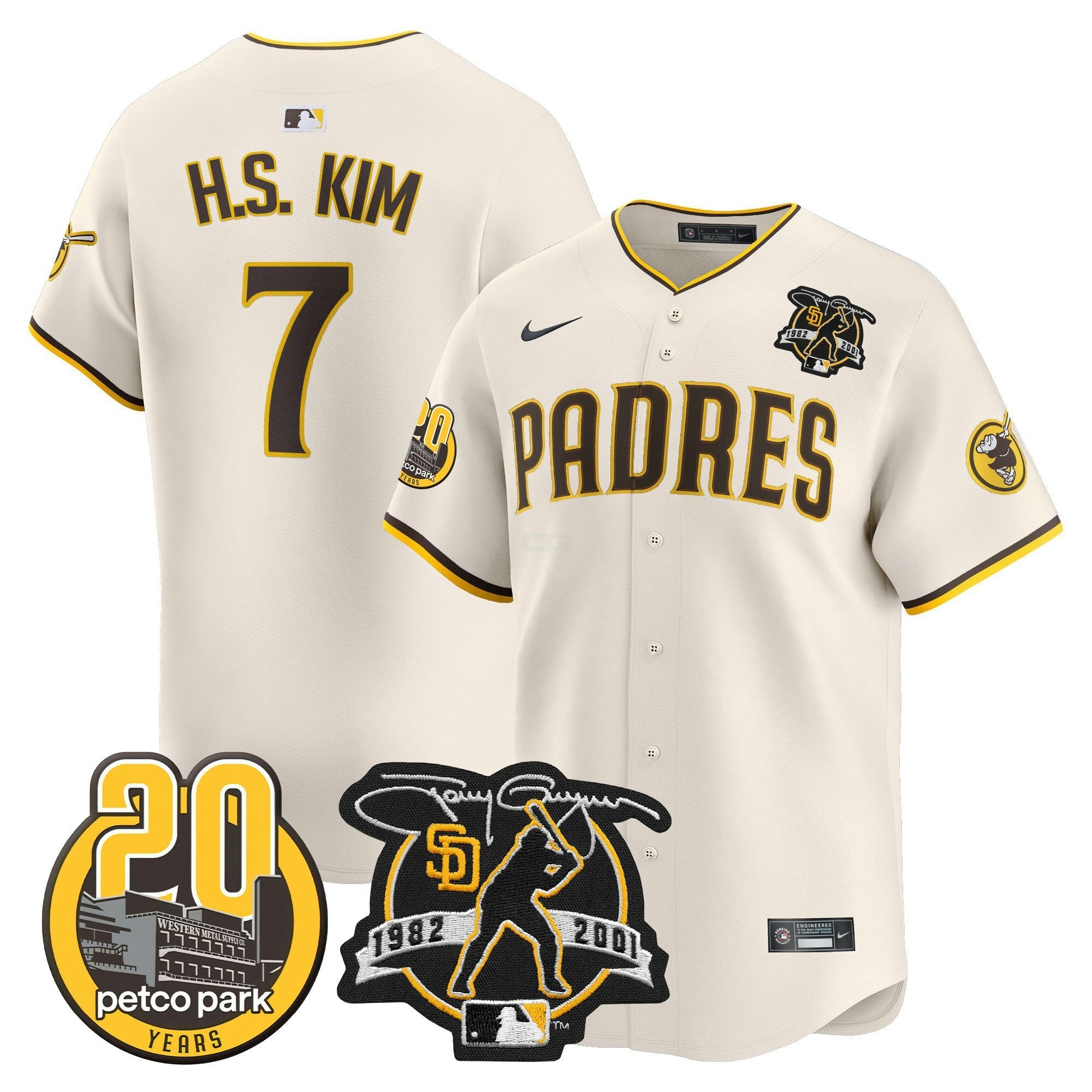 Camisa MLB Men’s Tony Gwynn & Petco Park 20th Patch Vapor Premier Limited Jersey V2