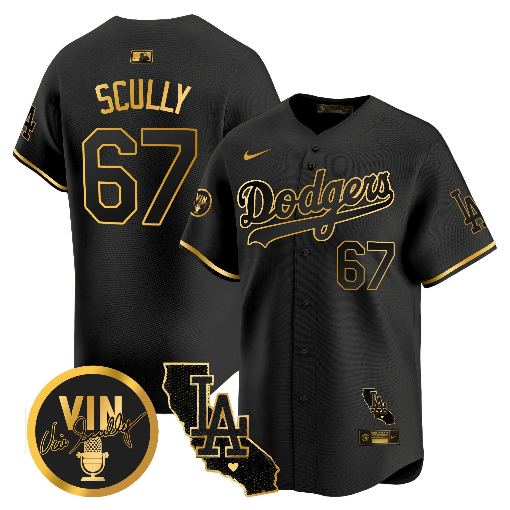 Camisa MLB Men’s Vin & California Patch Dourada Vapor Premier Limited Jersey