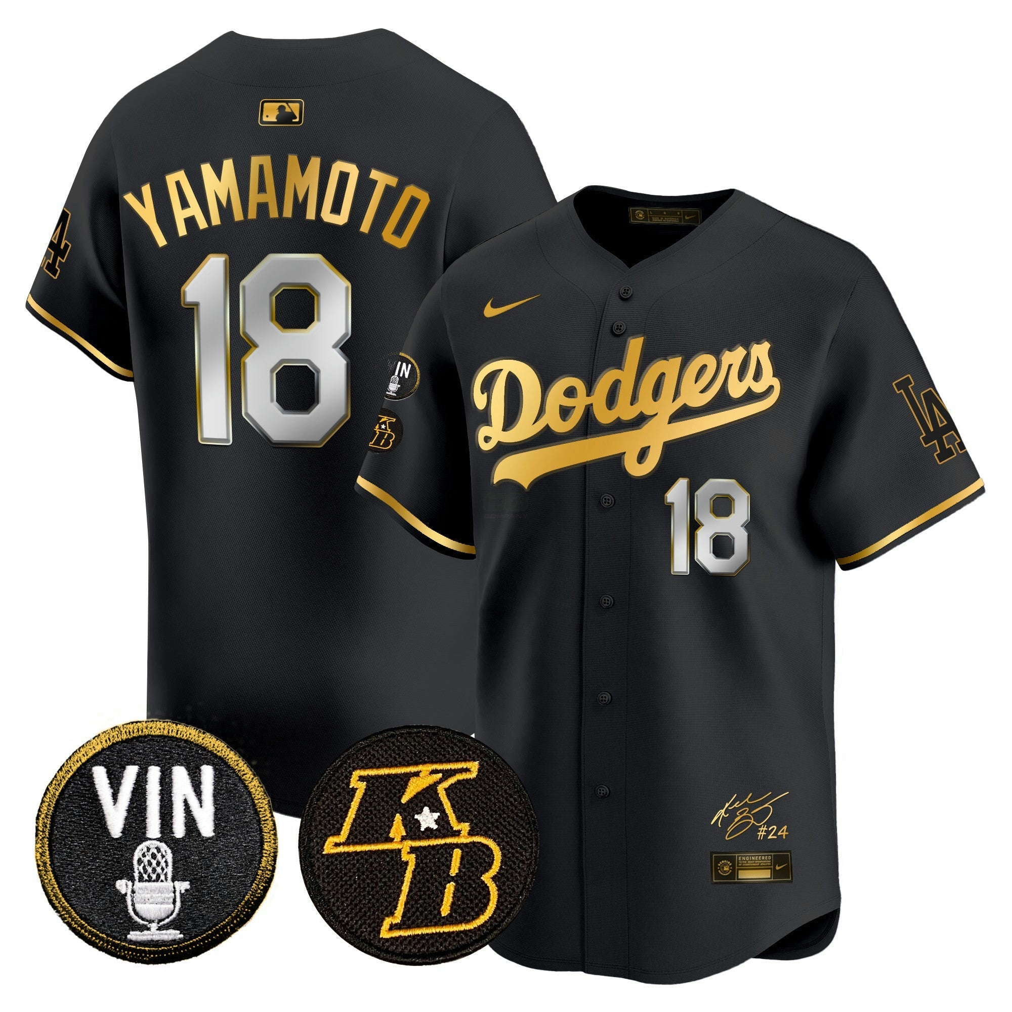 Camisa MLB Men’s Vin Patch & Kobe Bryant Signature Vapor Premier Limited Jersey