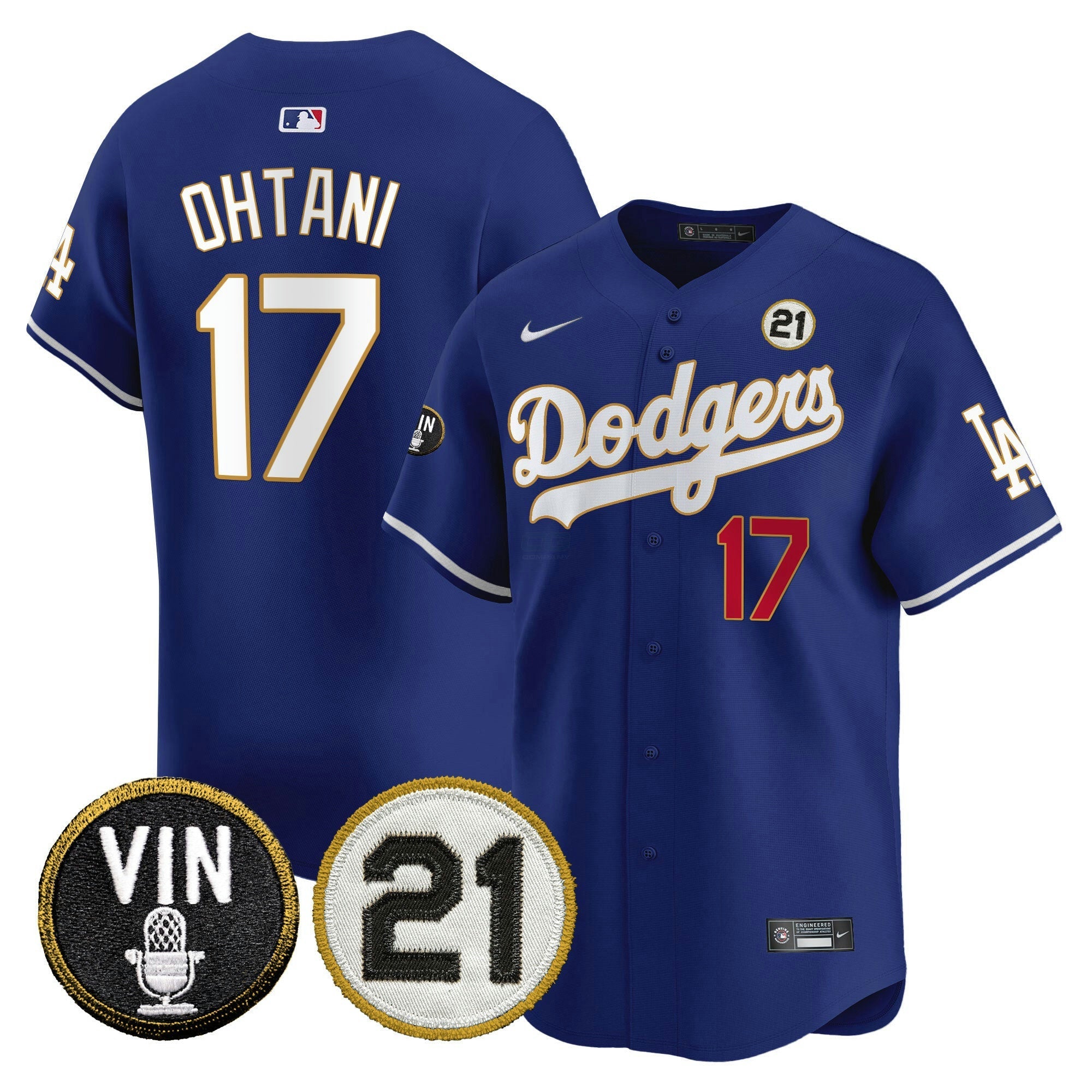 Camisa MLB Men’s Vin & Roberto Patch Dourada Trim Vapor Premier Limited Jersey