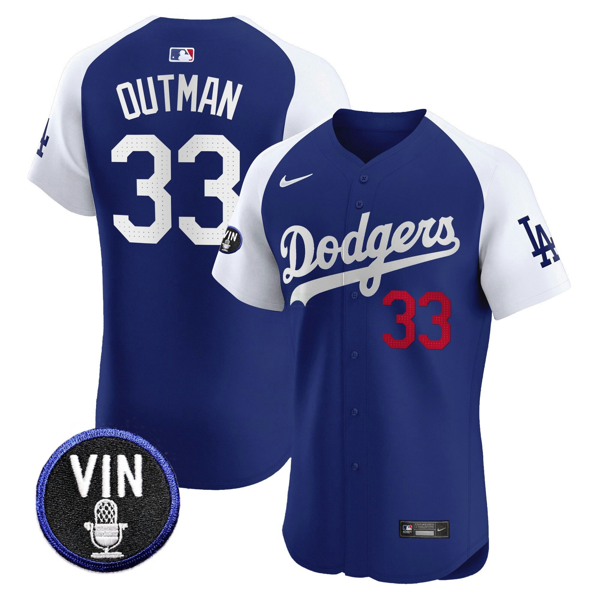 Camisa MLB Men’s Vin Scully Patch Vapor Premier Elite Jersey