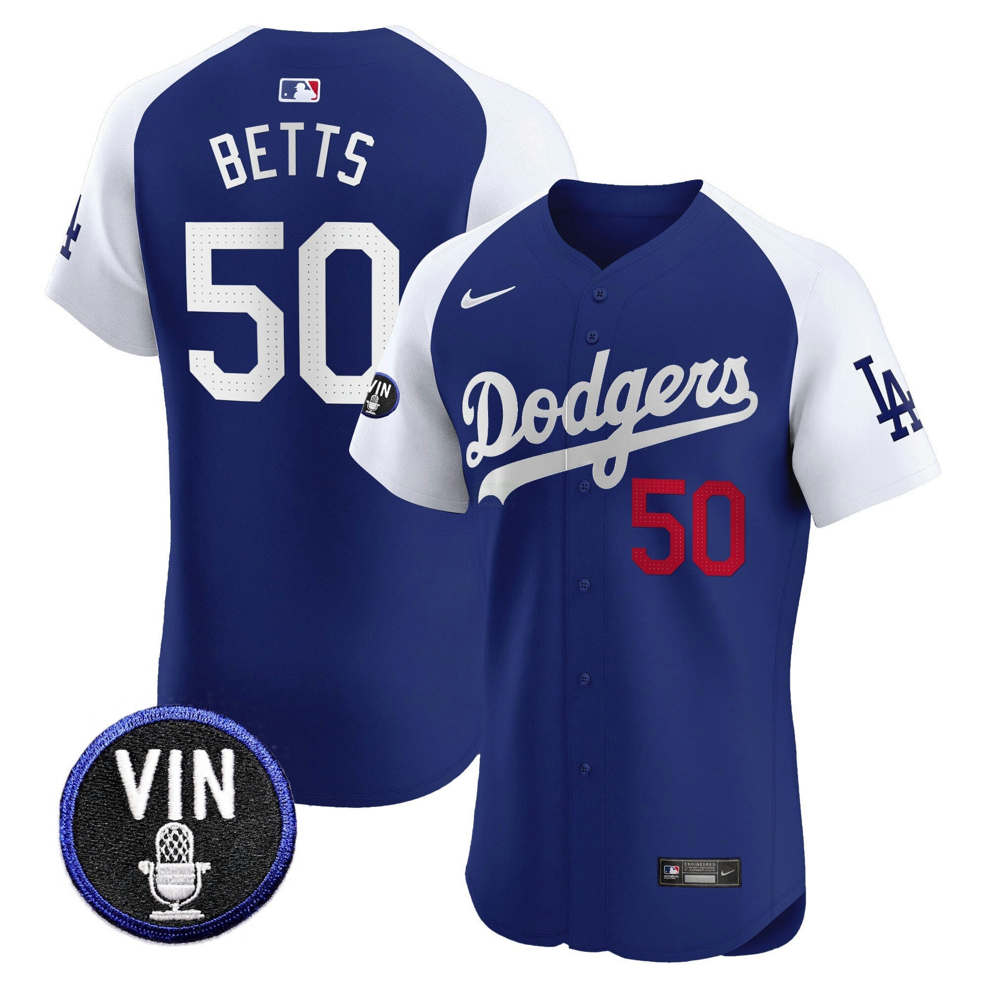 Camisa MLB Men’s Vin Scully Patch Vapor Premier Elite Jersey