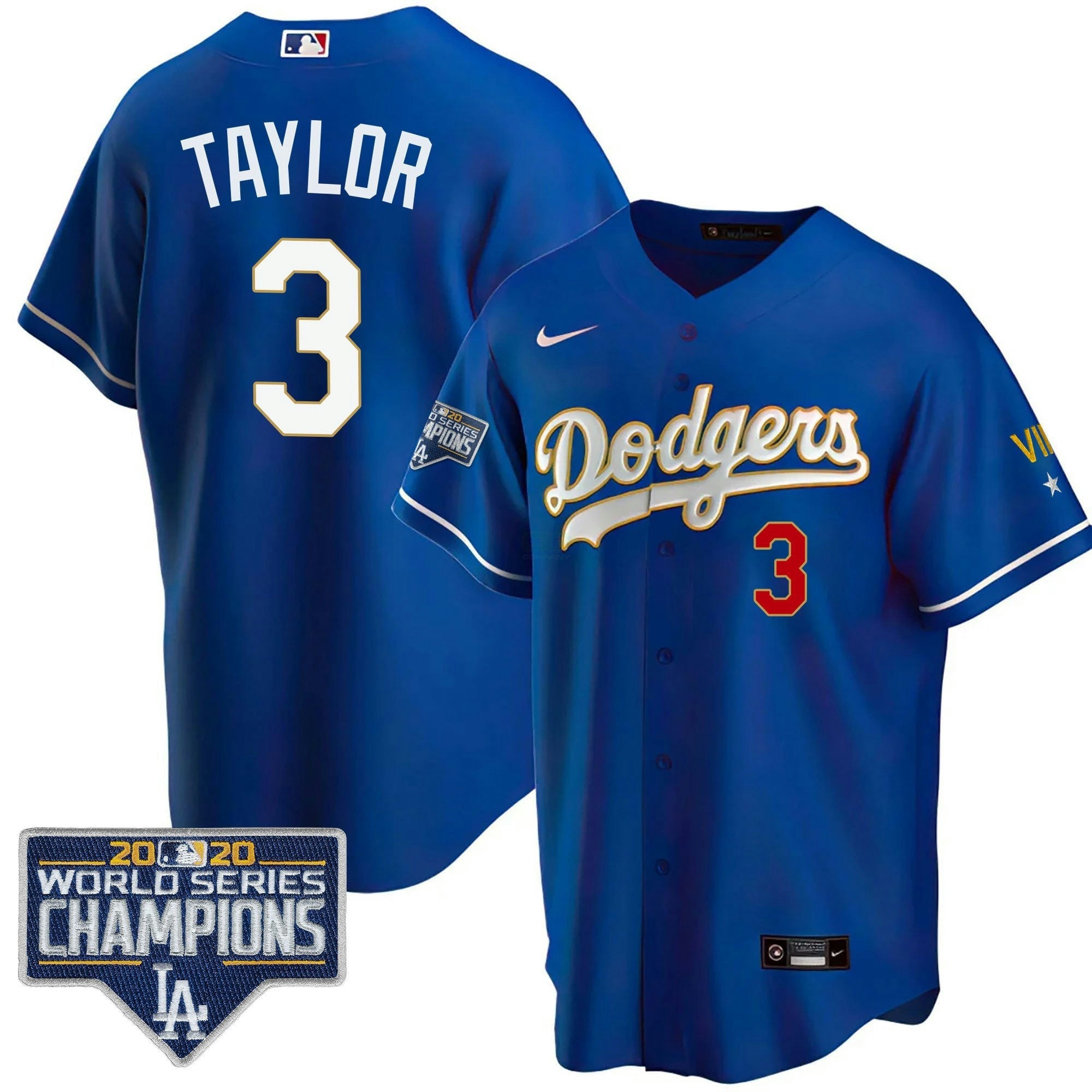 Camisa MLB Men’s World Series Patch Dourada Limited Jersey