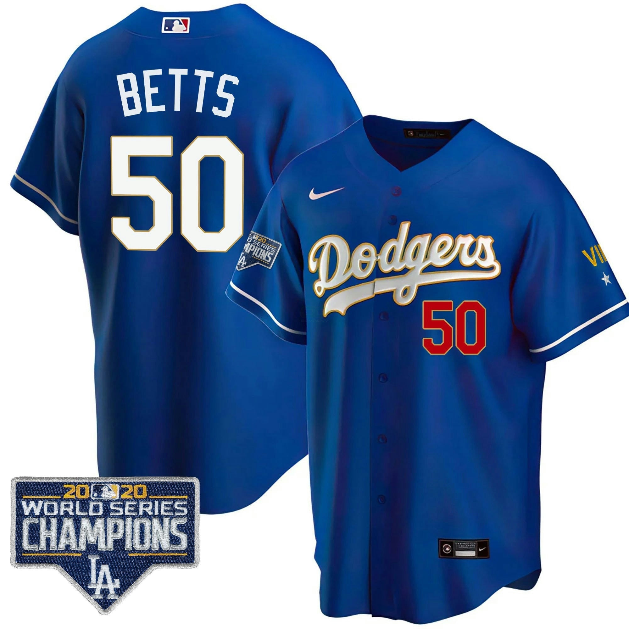 Camisa MLB Men’s World Series Patch Dourada Limited Jersey