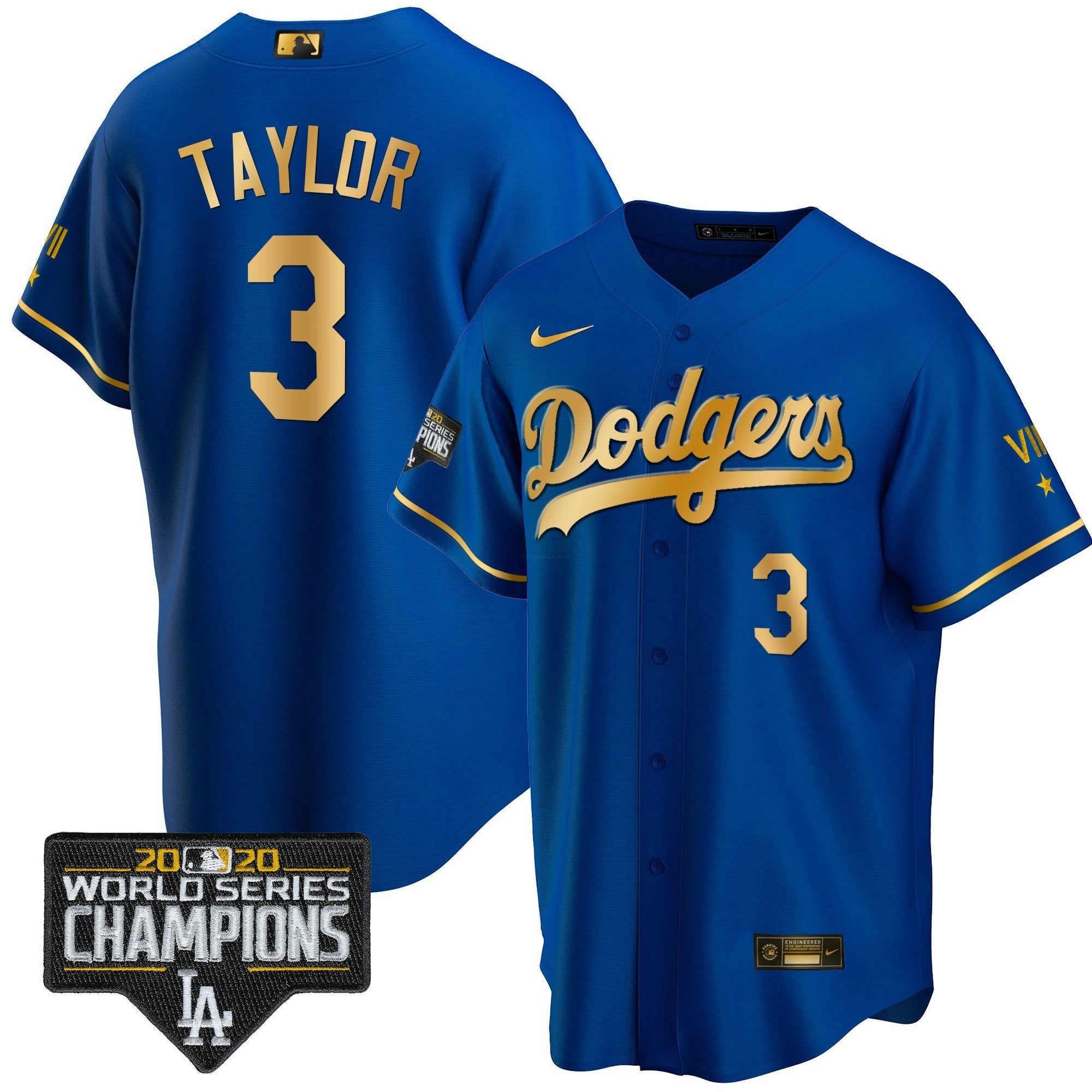 Camisa MLB Men’s World Series Patch Dourada Limited Jersey