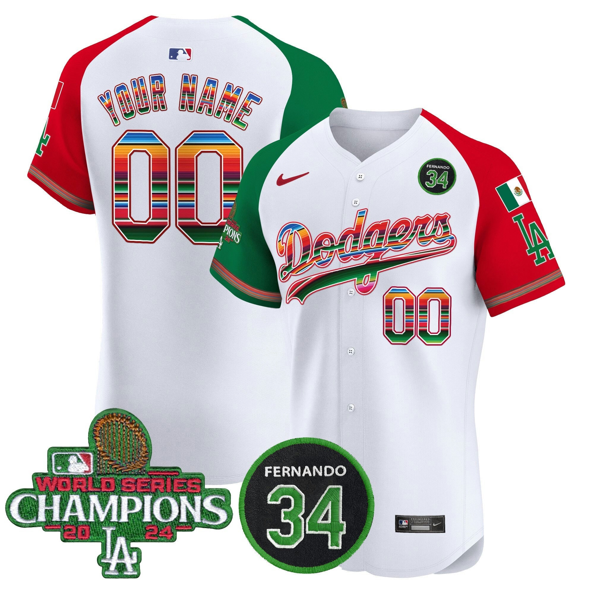 Camisa MLB Mexico 2024 World Series Champions Vapor Premier Elite Jersey V2