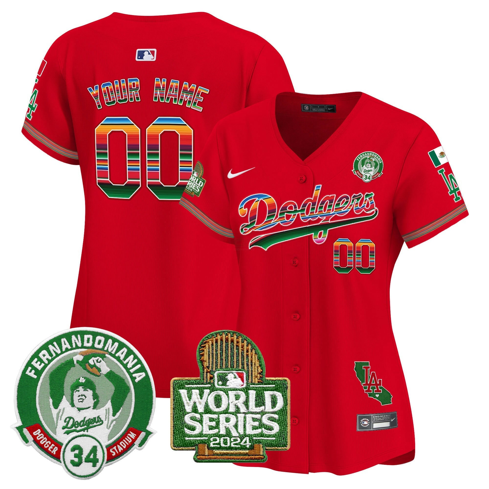 Camisa MLB Mexico Fernando Valenzuela & 2024 World Series Patch Vapor Premier Limited Jersey