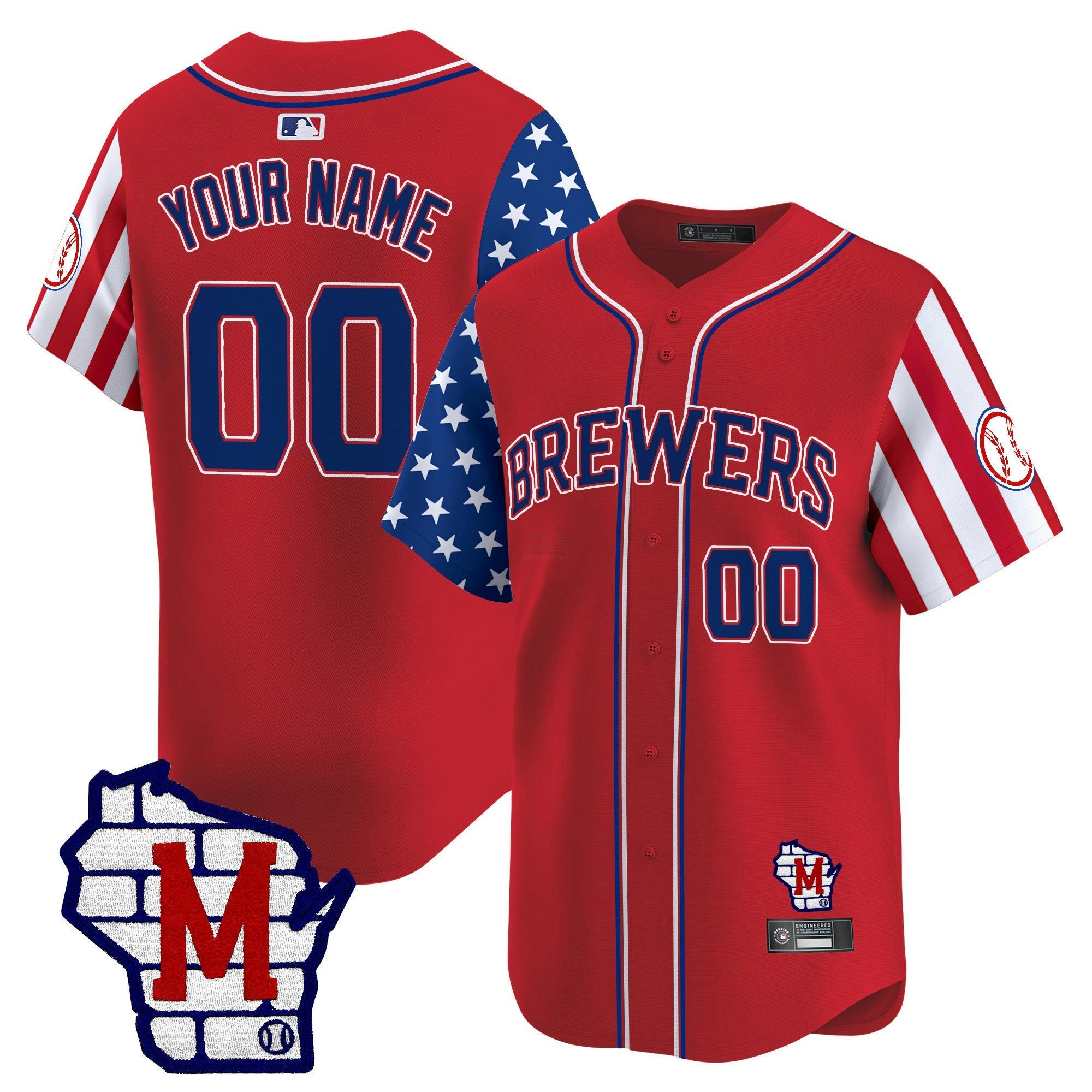 Camisa MLB Milwaukee 2025 Independence Day Vapor Premier Limited Jersey