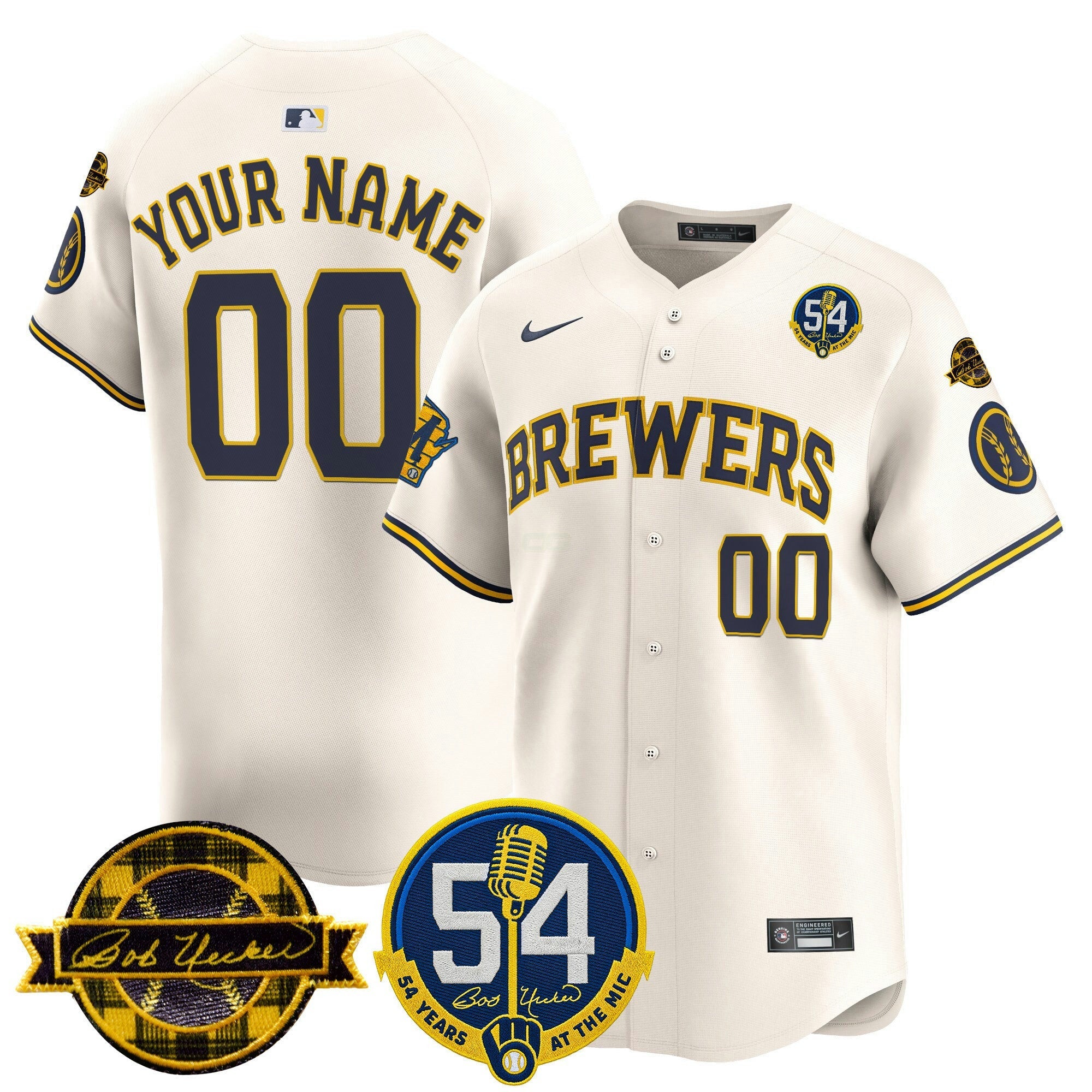 Camisa MLB Milwaukee ‘Bob Uecker – 54 Seasons for ’ Vapor Premier Limited Jersey