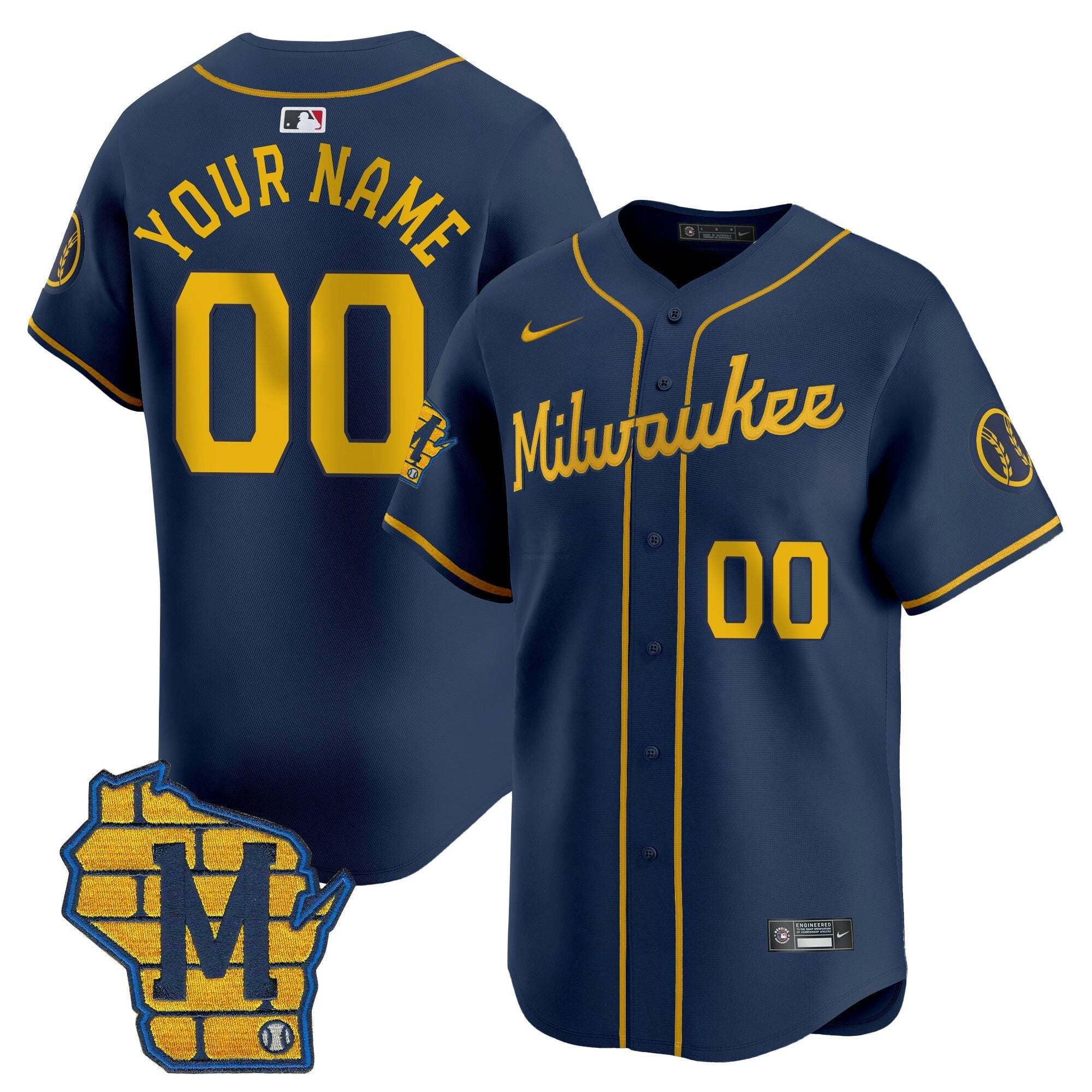 Camisa MLB Milwaukee Home Patch Vapor Premier Limited Jersey