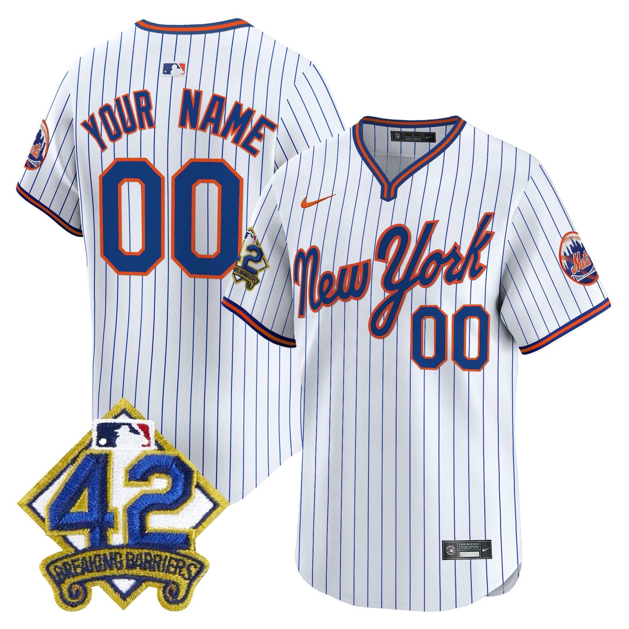 Camisa MLB New York 2025 Jackie Robinson Patch Road Alternativa Jersey