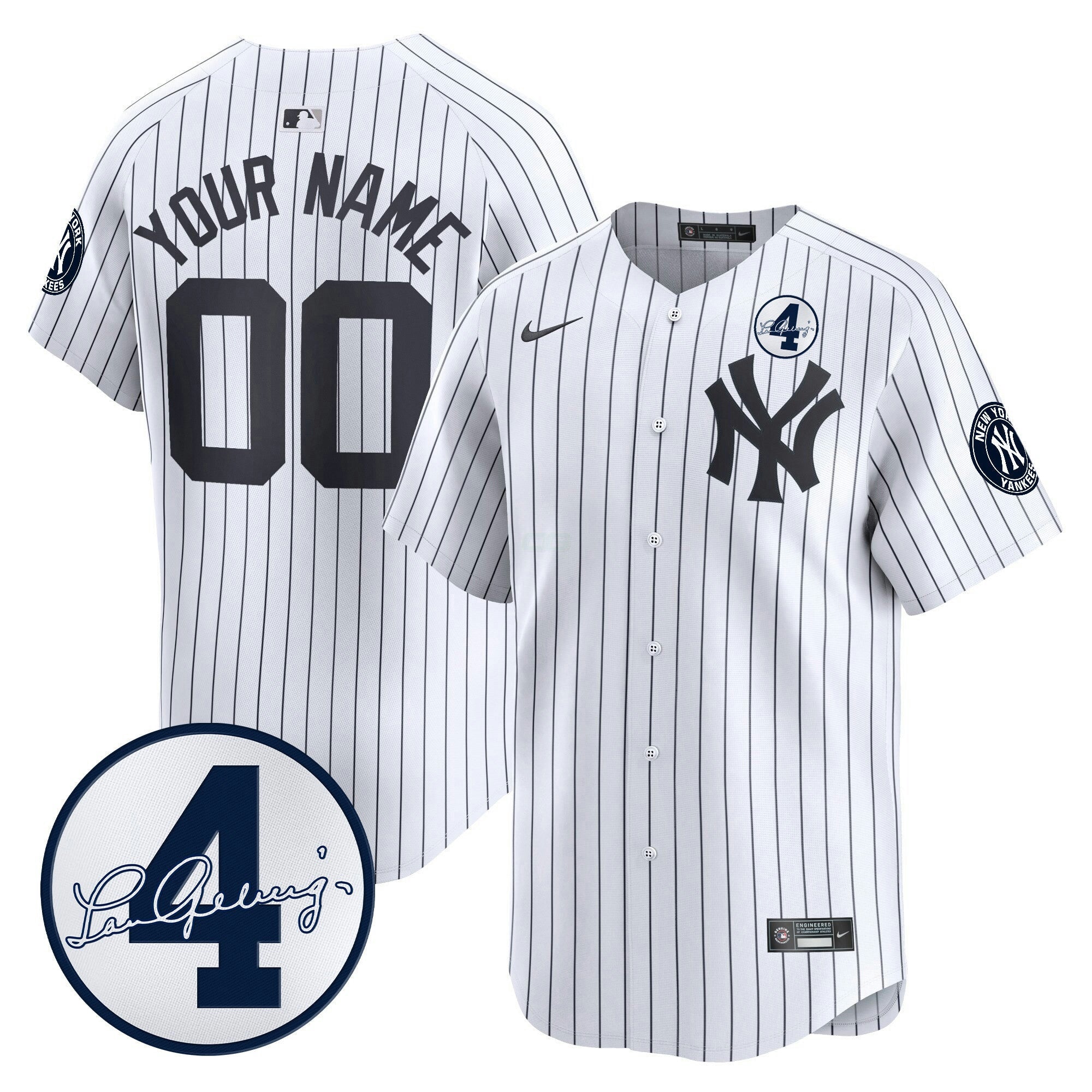 Camisa MLB New York Lou Gehrig Patch Vapor Premier Limited Jersey
