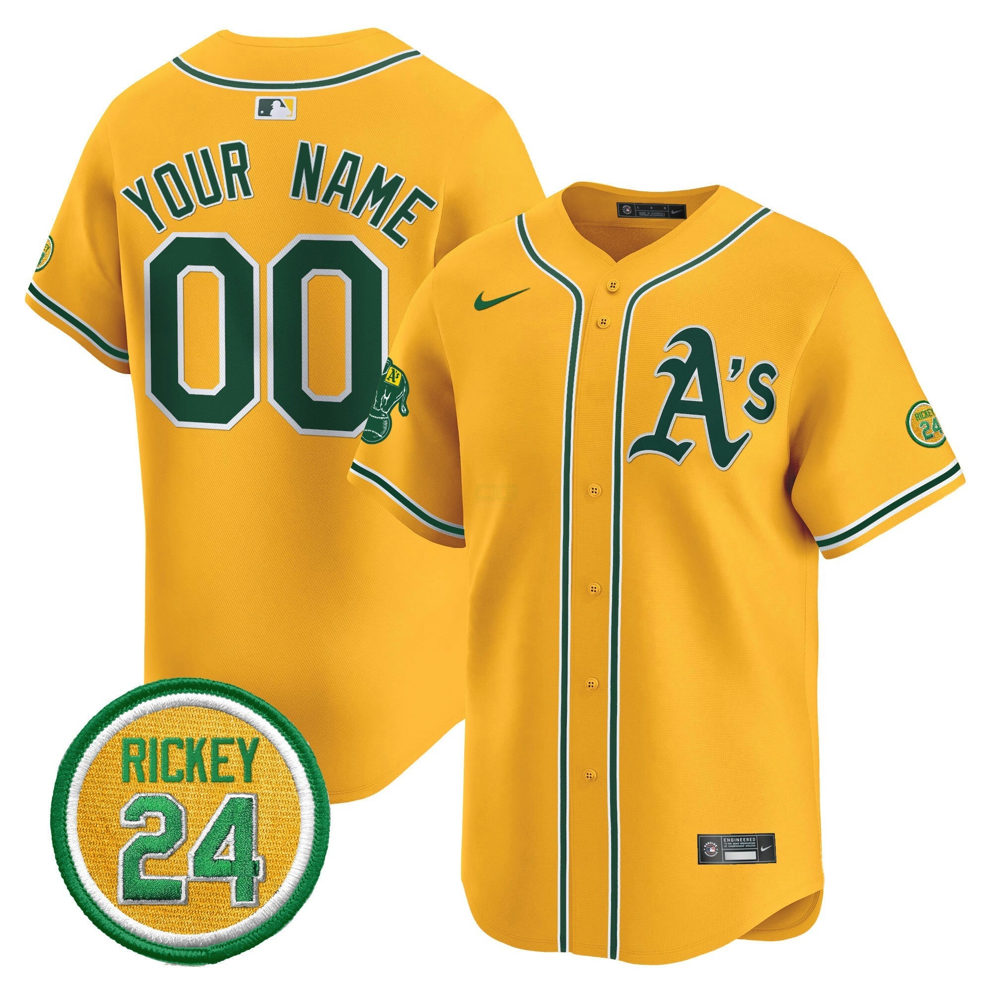 Camisa MLB Oakland Rickey Henderson Patch Vapor Premier Limited Jersey