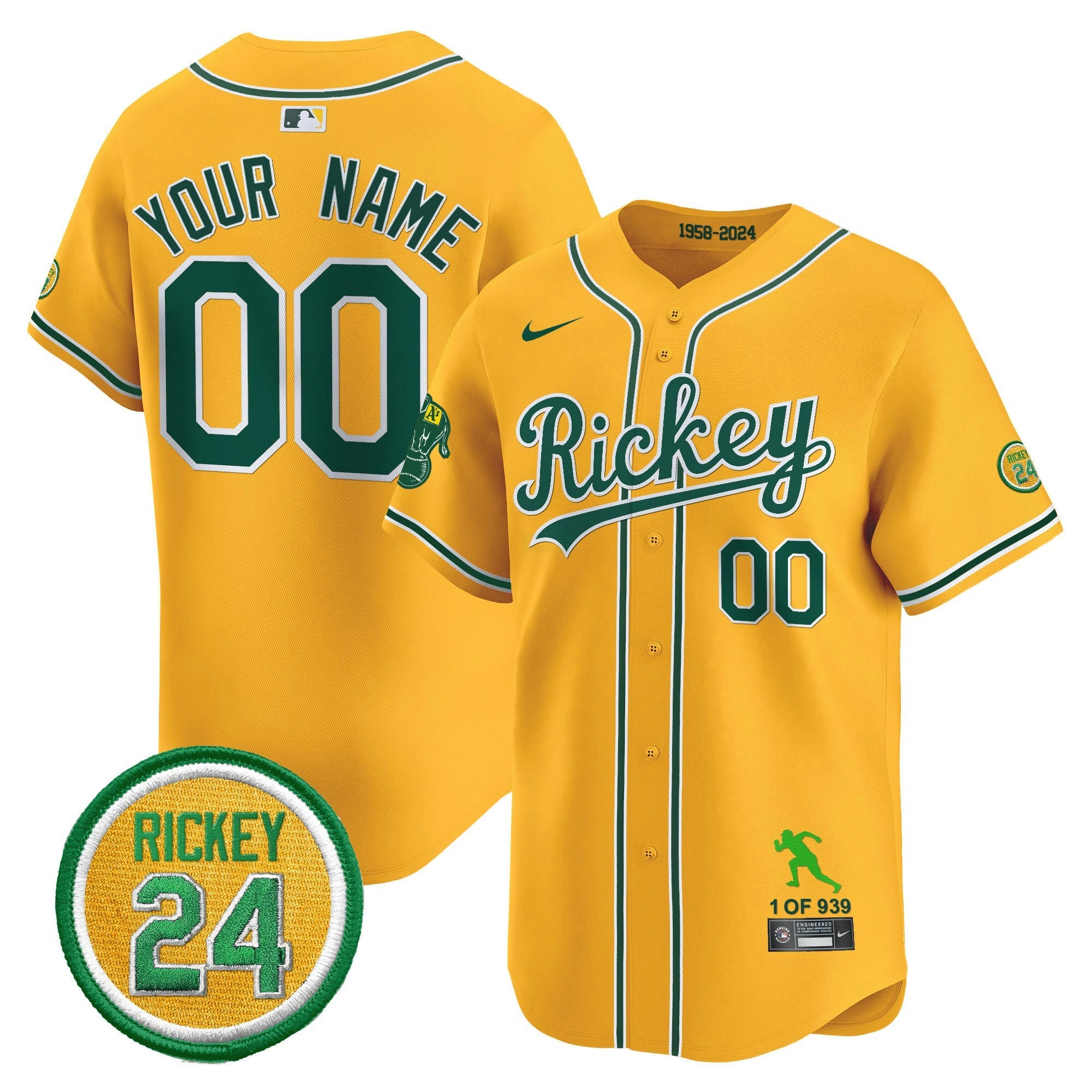 Camisa MLB Oakland Rickey Tribute style Vapor Premier Limited Jersey