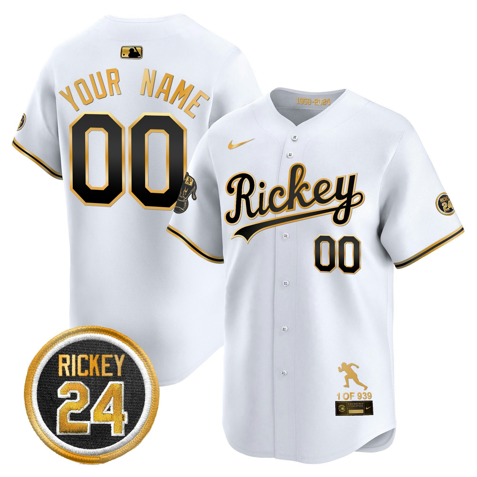 Camisa MLB Oakland Rickey Tribute style Vapor Premier Limited Jersey