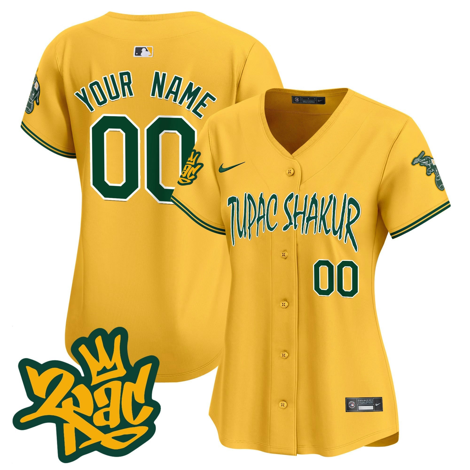 Camisa MLB Oakland Tupac Shakur Vapor Premier Limited Jersey