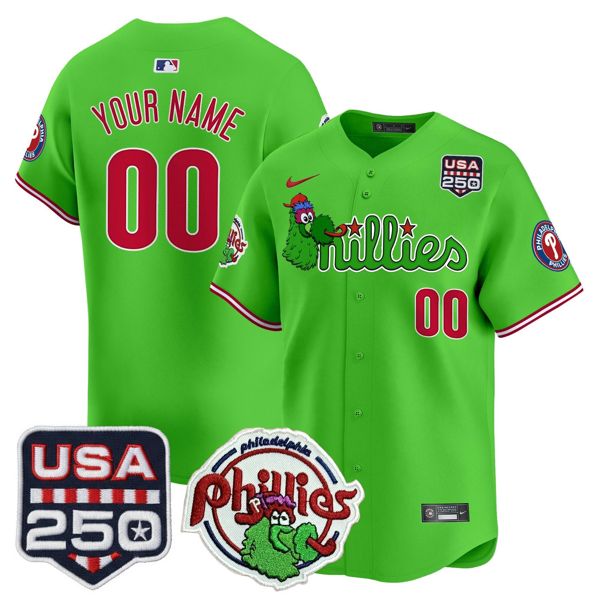 Camisa MLB Philadelphia Phanatic & 250America Patch Vapor Premier Limited Jersey