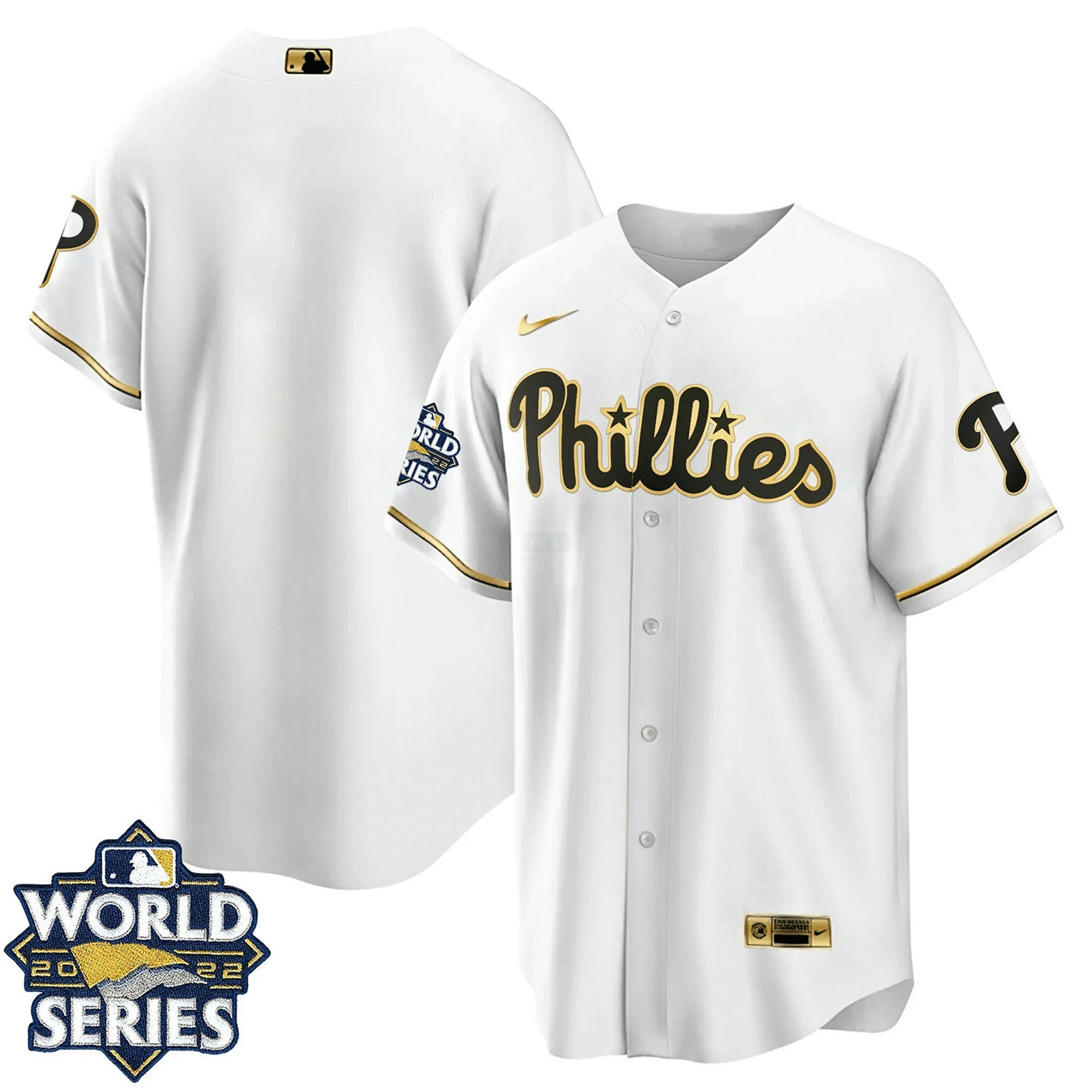 Camisa MLB Philadelphia Preta Dourada & Branca Dourada Team Jersey