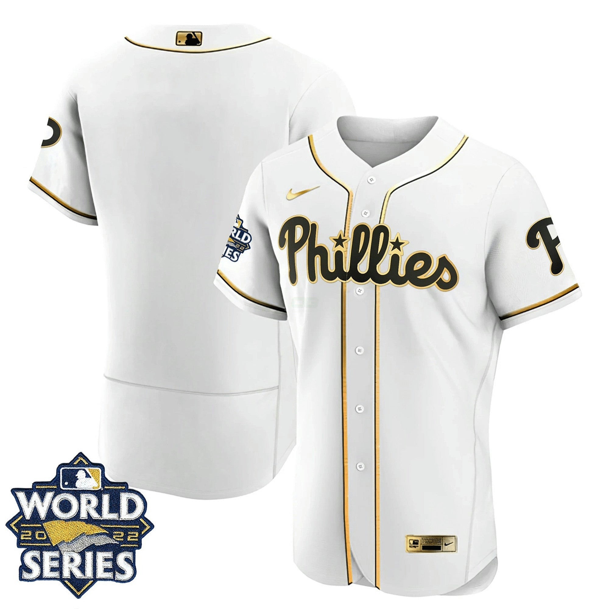 Camisa MLB Philadelphia Preta Dourada & Branca Dourada Team Jersey