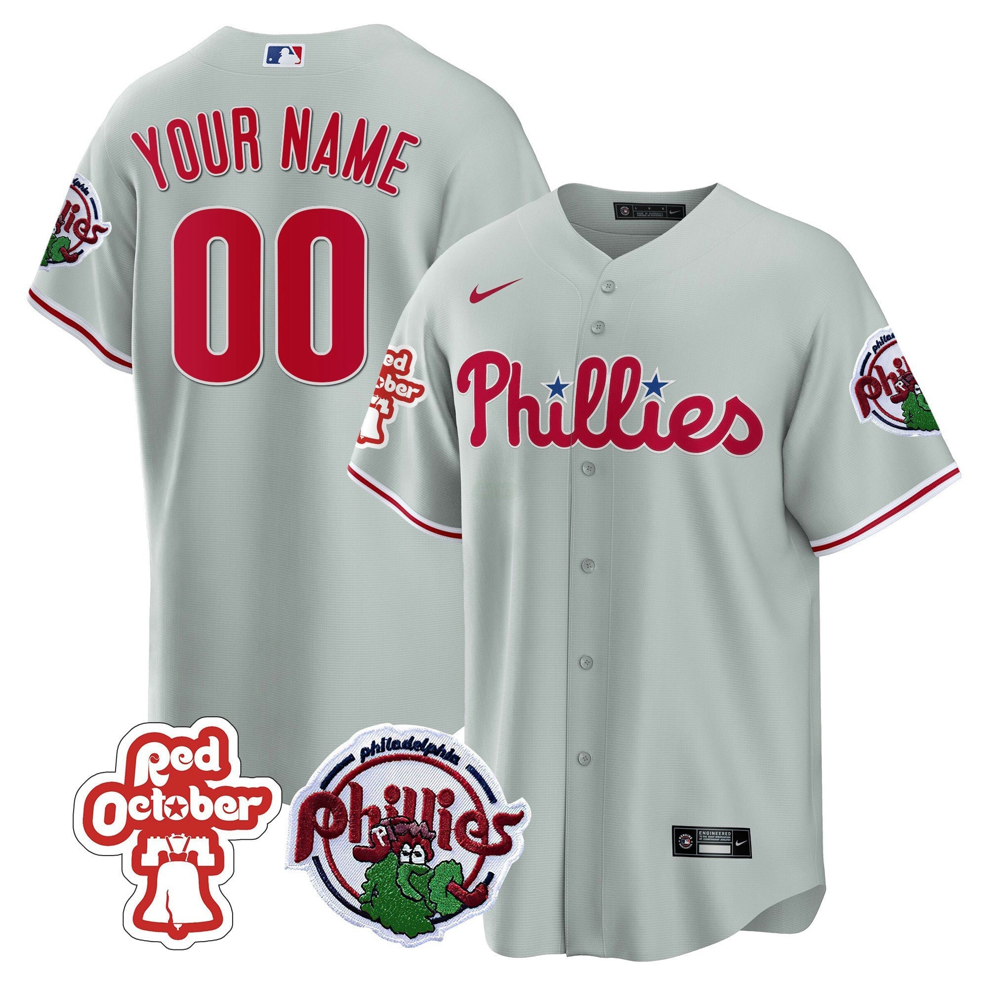 Camisa MLB Philadelphia Red October Patch Jersey