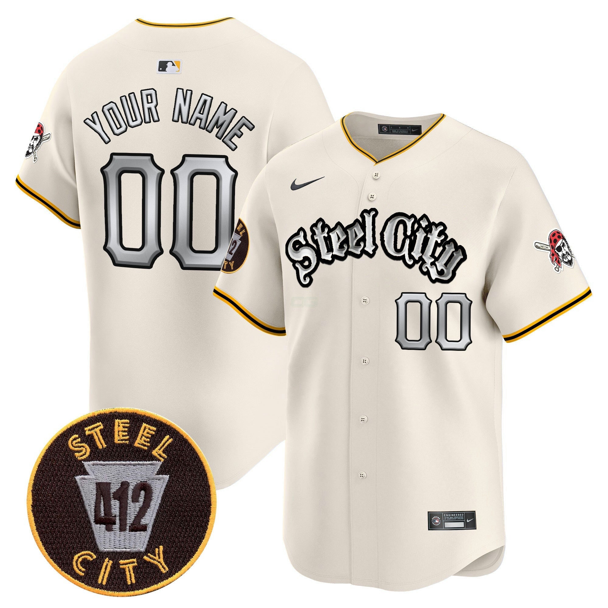 Camisa MLB Pittsburgh 412 Patch Vapor Premier Limited Jersey V2