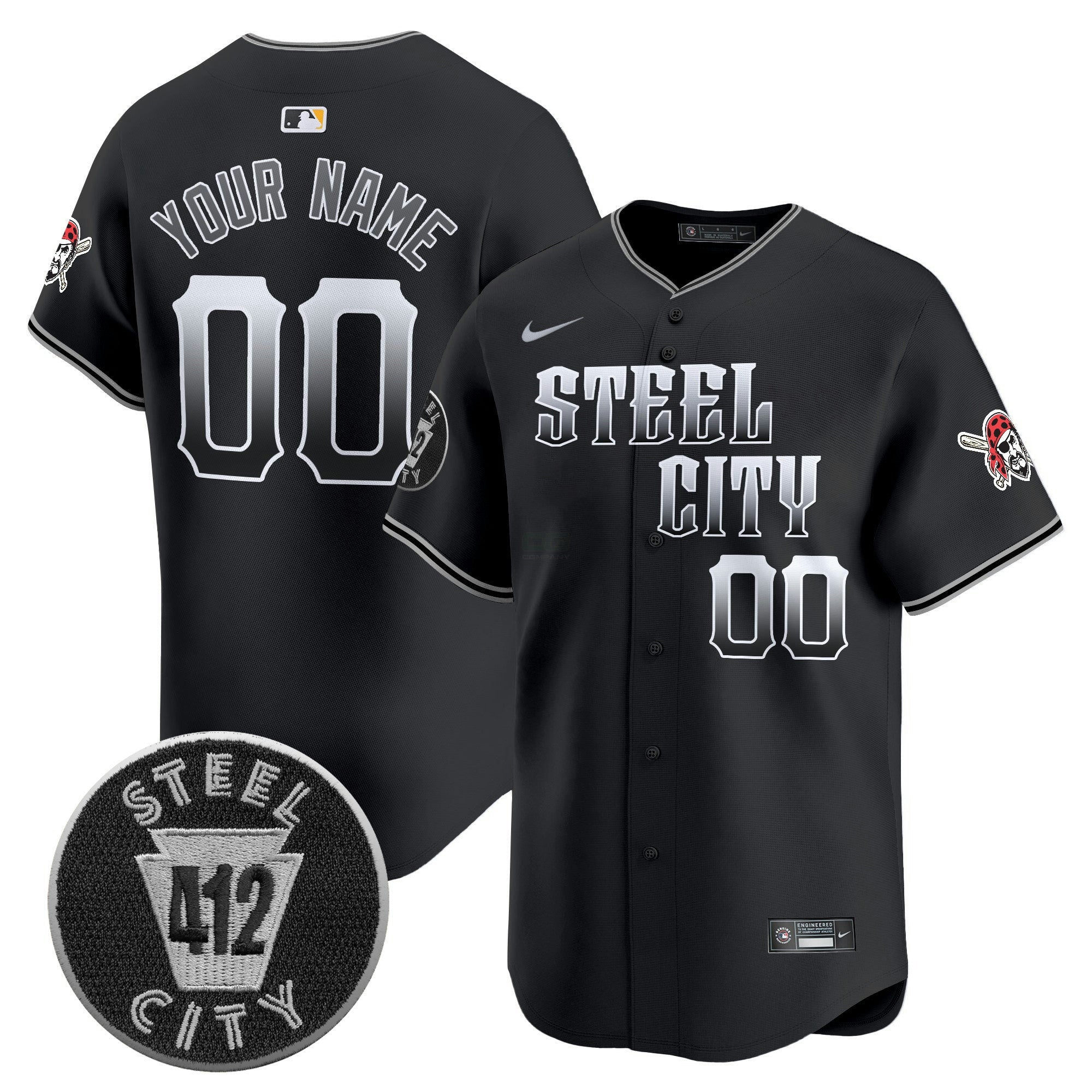 Camisa MLB Pittsburgh 412 Patch Vapor Premier Limited Jersey V8