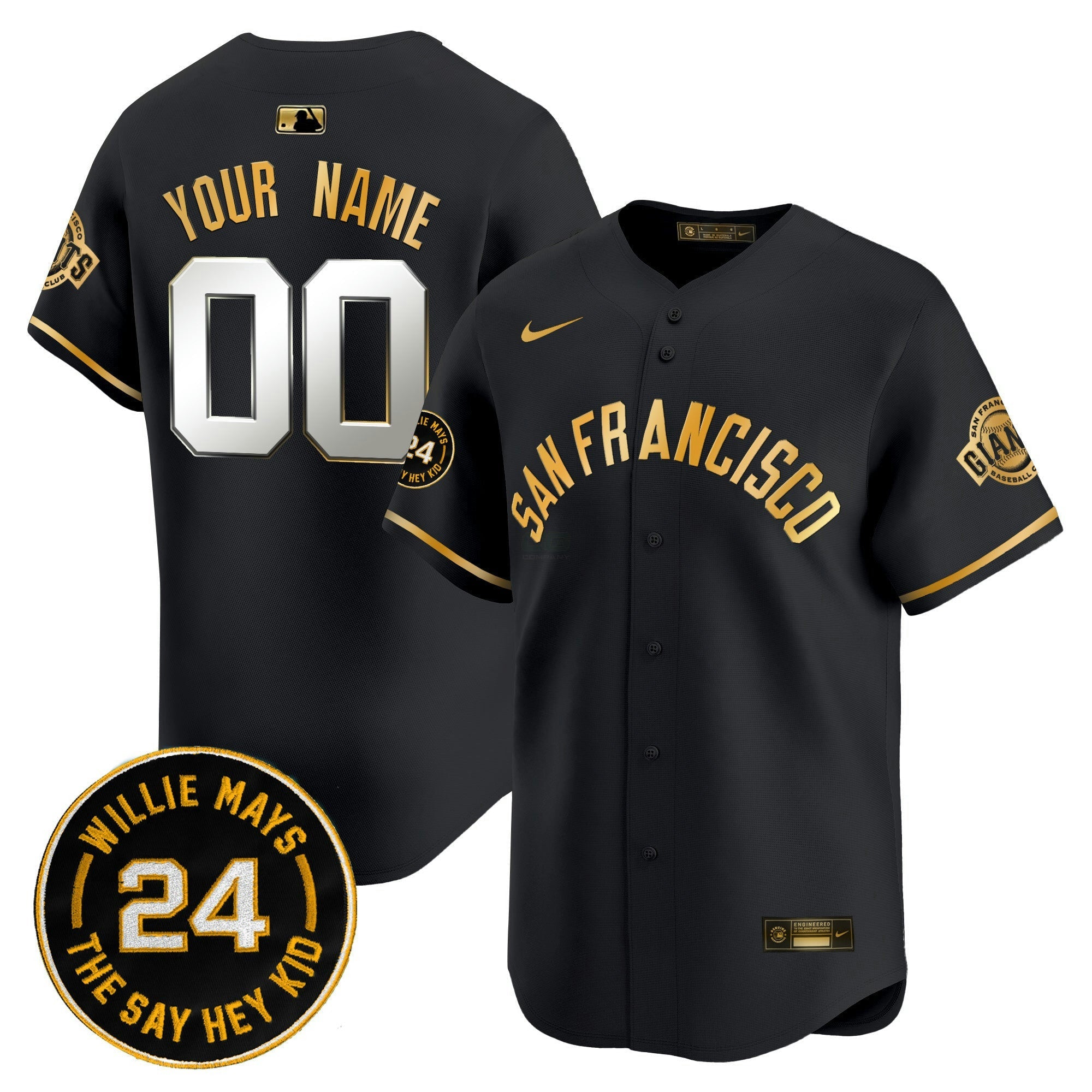 Camisa MLB San Francisco 2024 Willie Mays Patch Vapor Premier Limited Jersey V5
