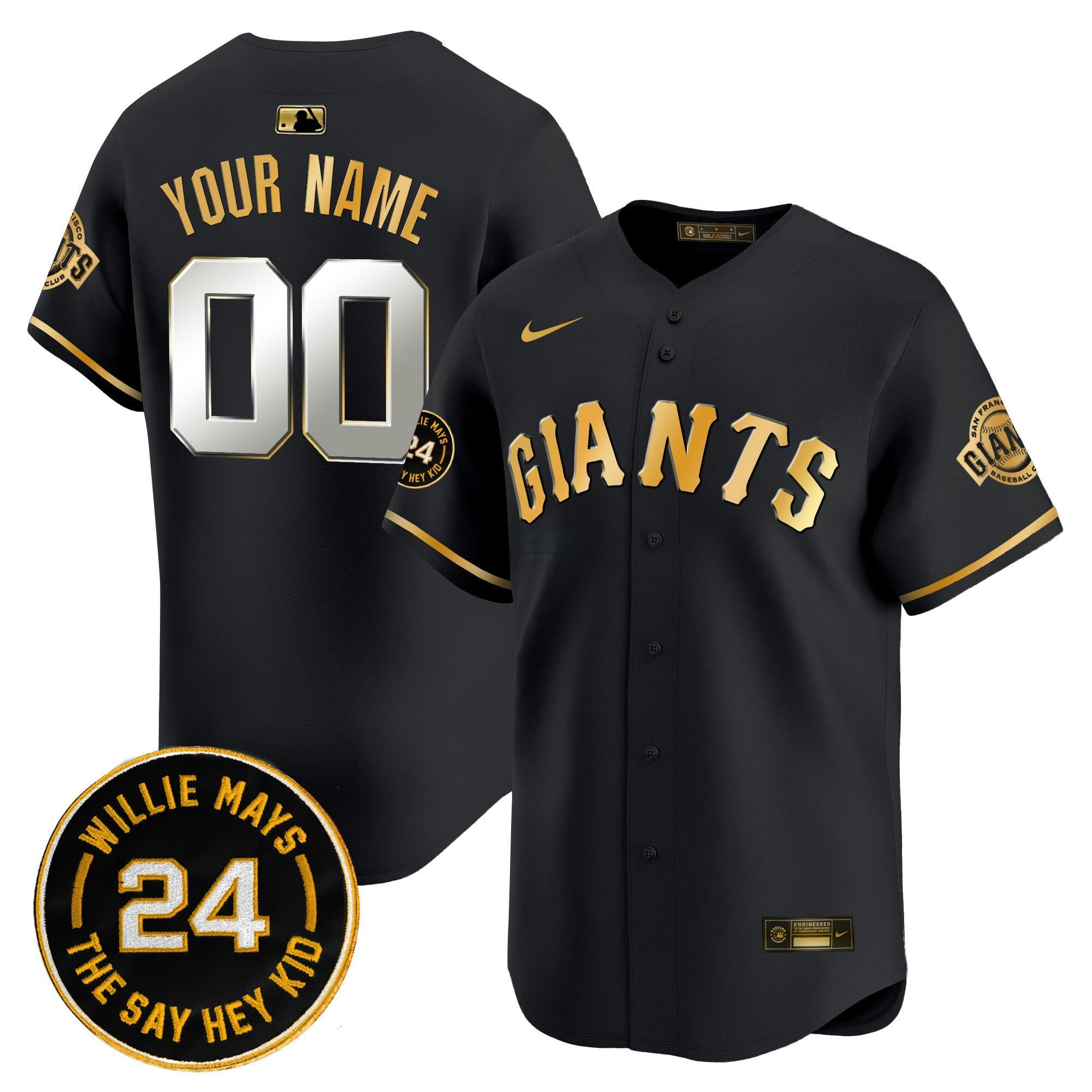 Camisa MLB San Francisco 2025 Willie Mays Patch Vapor Premier Limited Jersey