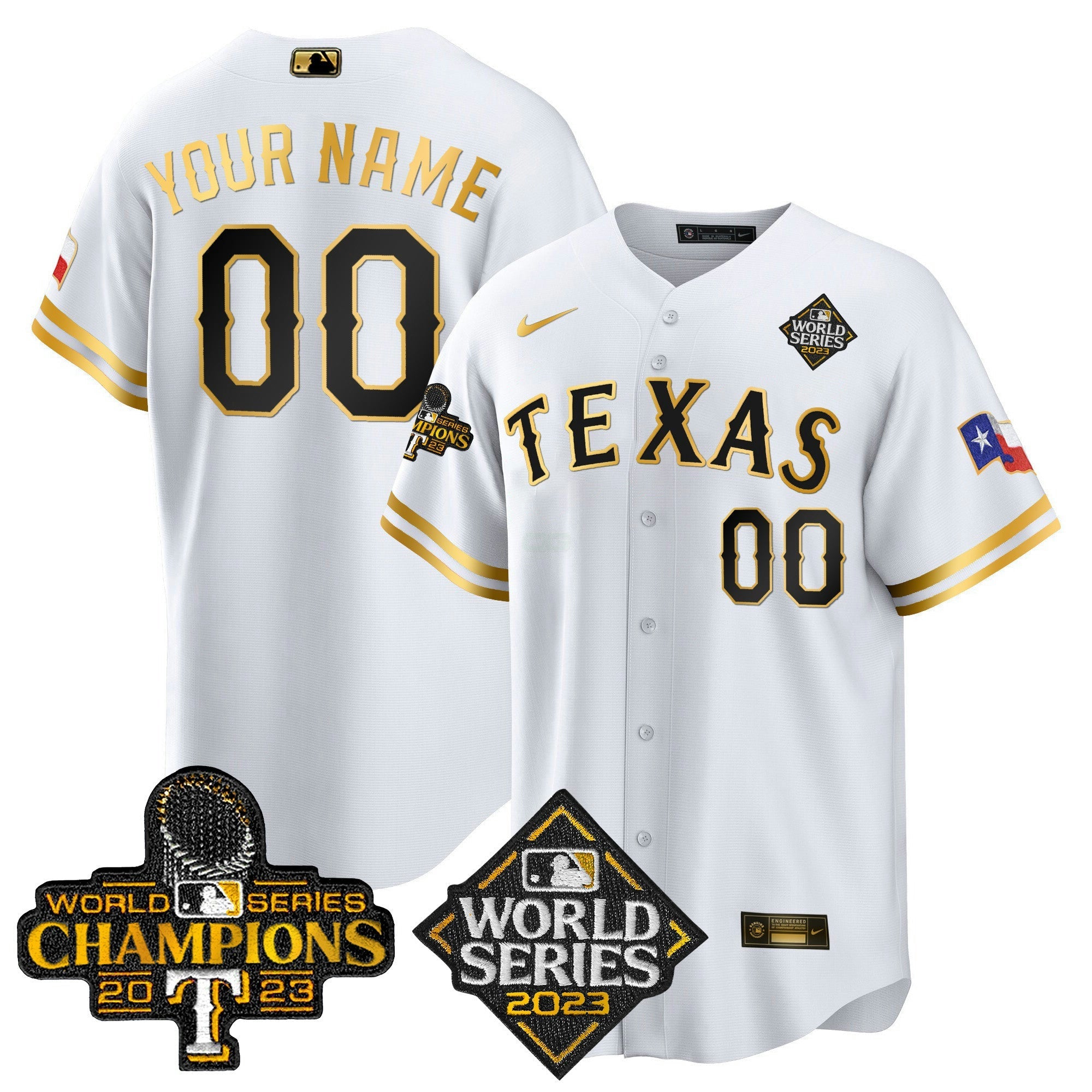 Camisa MLB Texas 2023 World Series Champions Cool Base Jersey V4