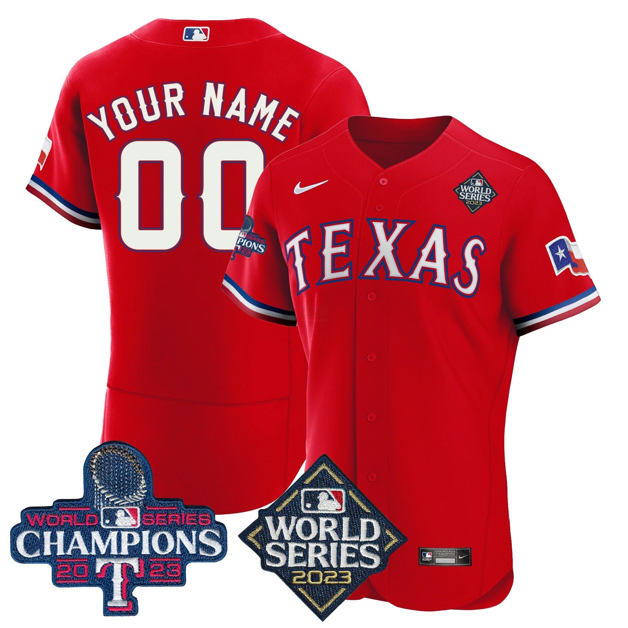 Camisa MLB Texas 2023 World Series Champions Flex Base Jersey V4