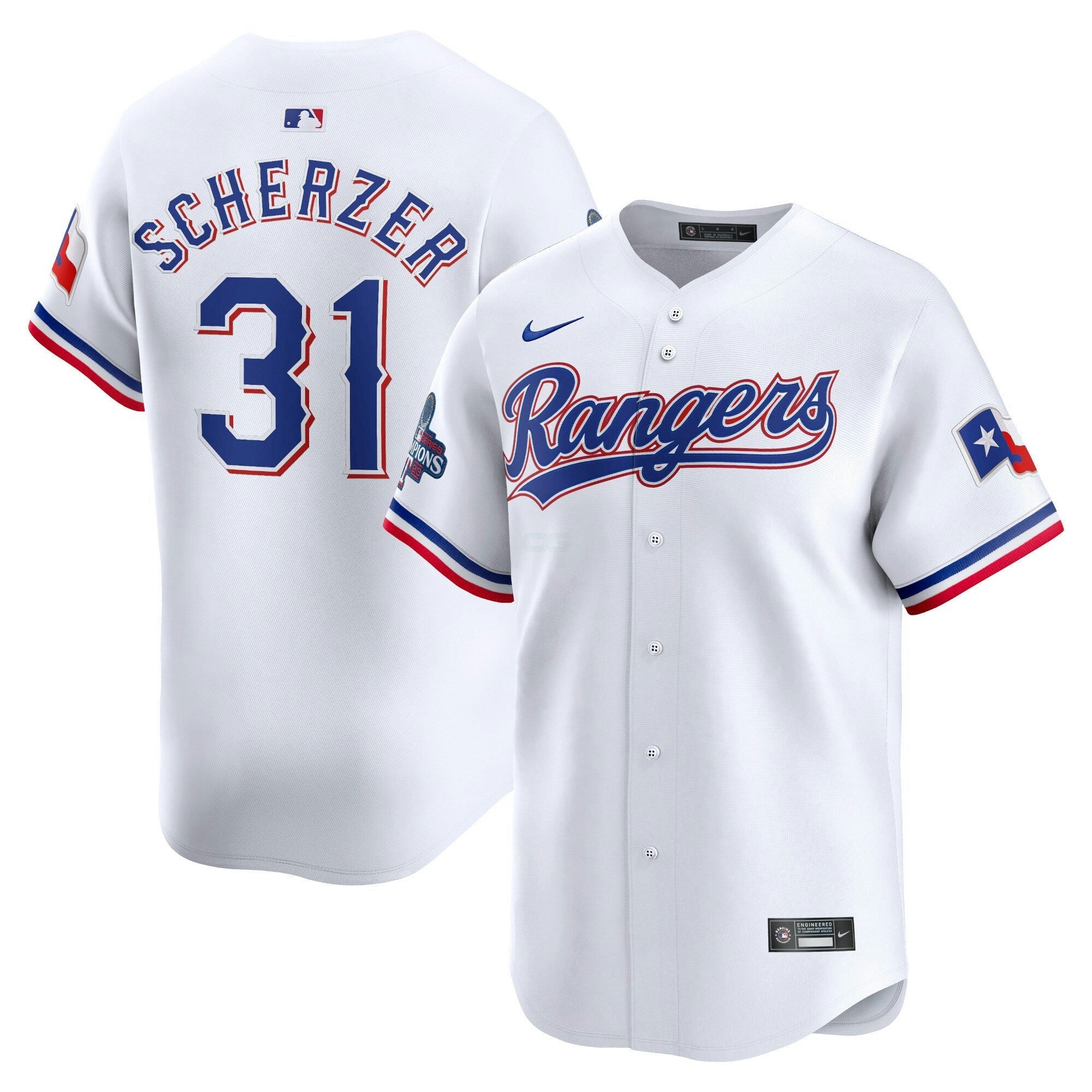 Camisa MLB Texas Home 2023 World Series Champions Limited Jersey – Branca