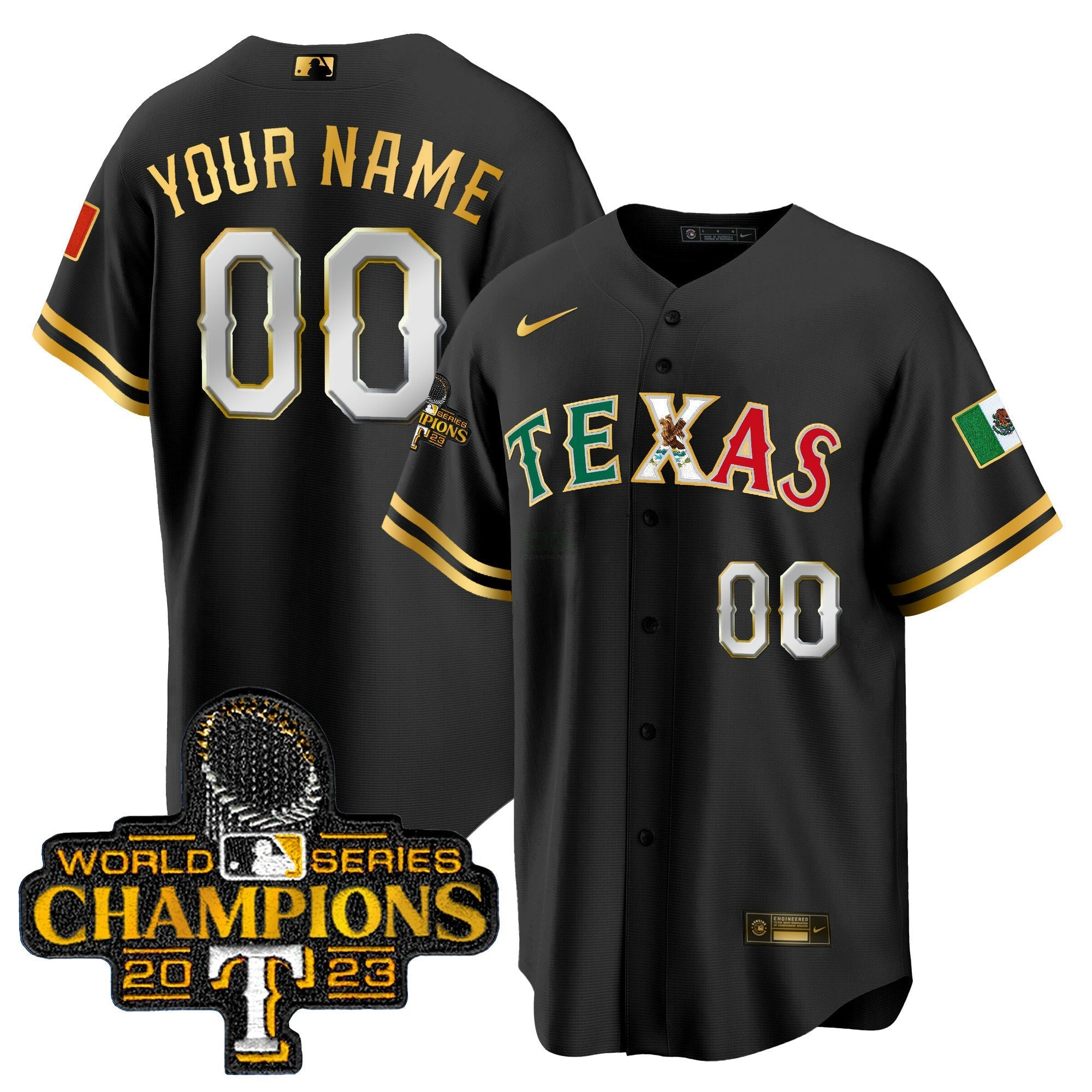 Camisa MLB Texas Mexico 2023 World Series Champions Jersey