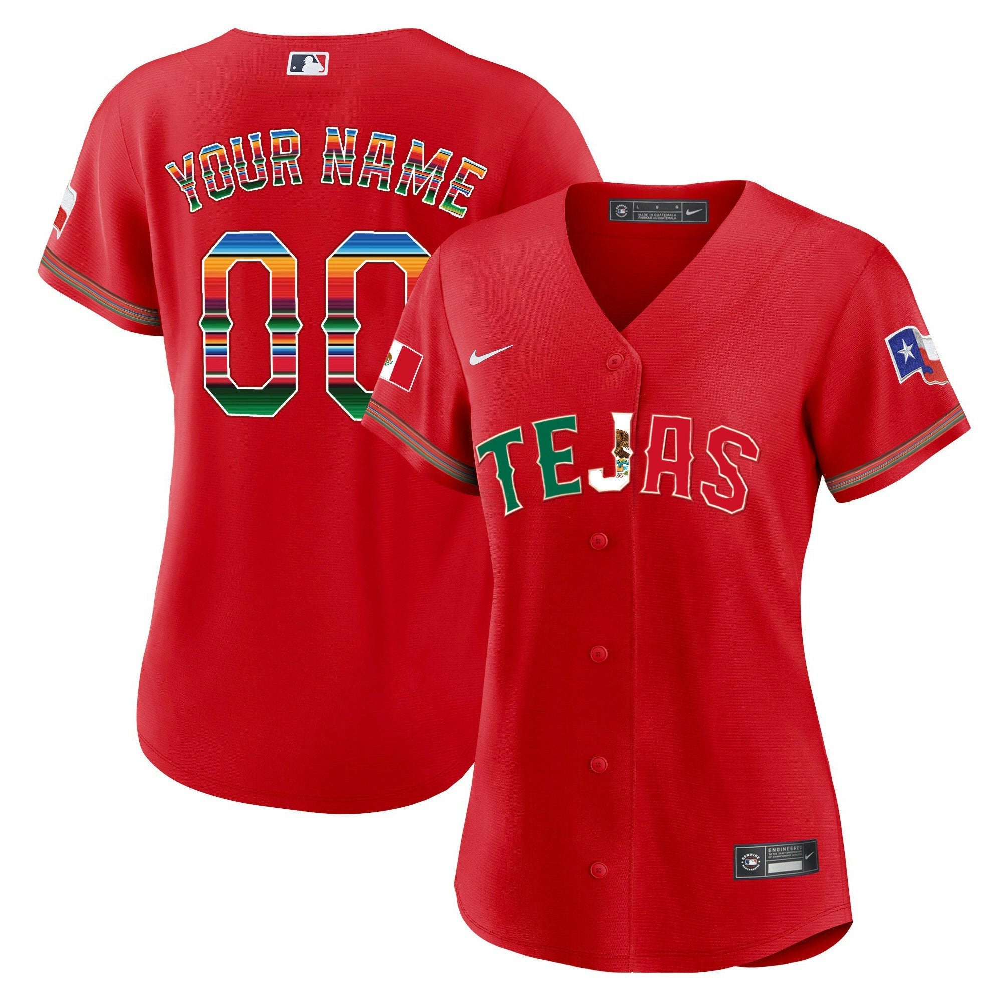 Camisa MLB Texas Mexico Flag Jersey